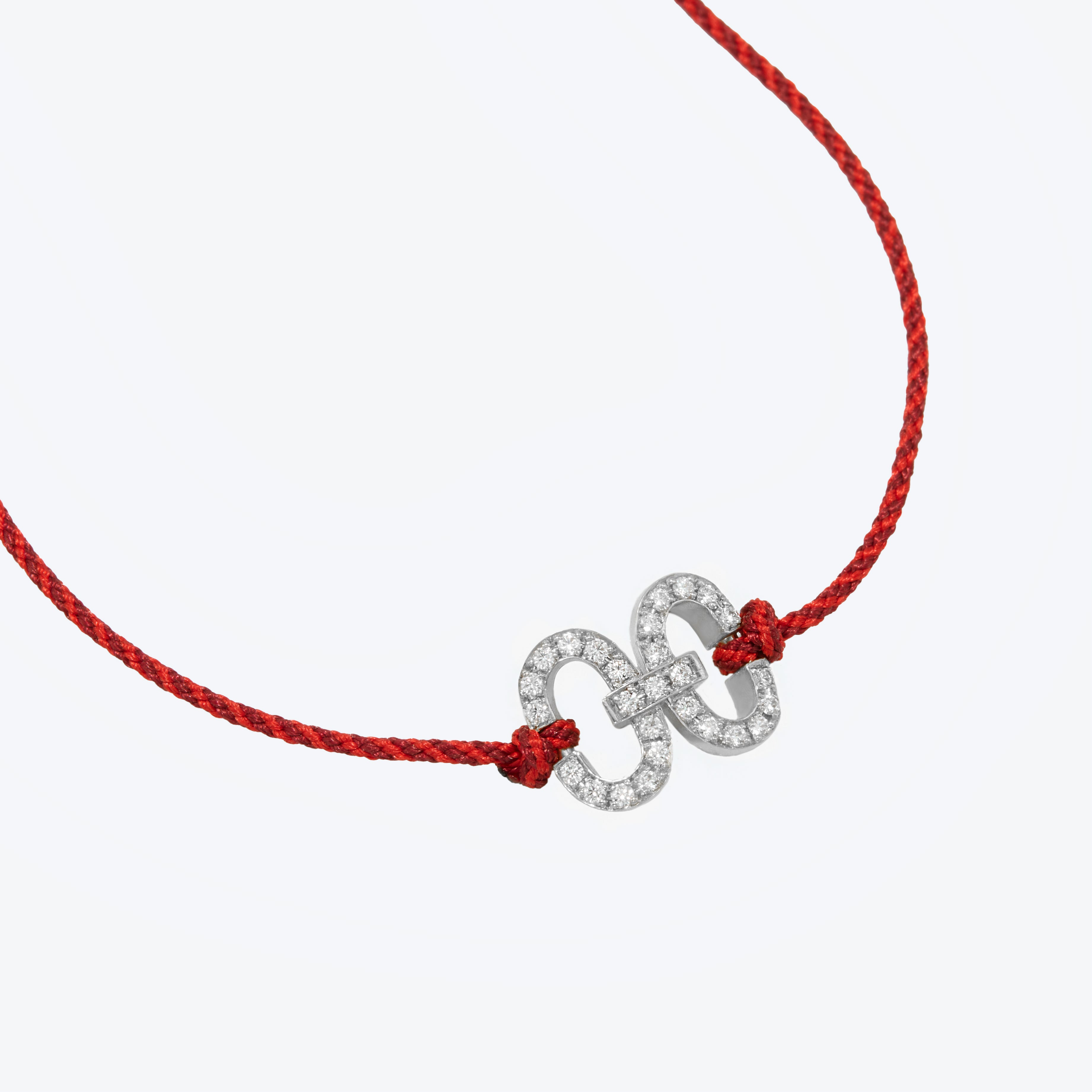 Harmony Iconic Samurai Braided Cord Bracelet (white gold with melee diamonds)