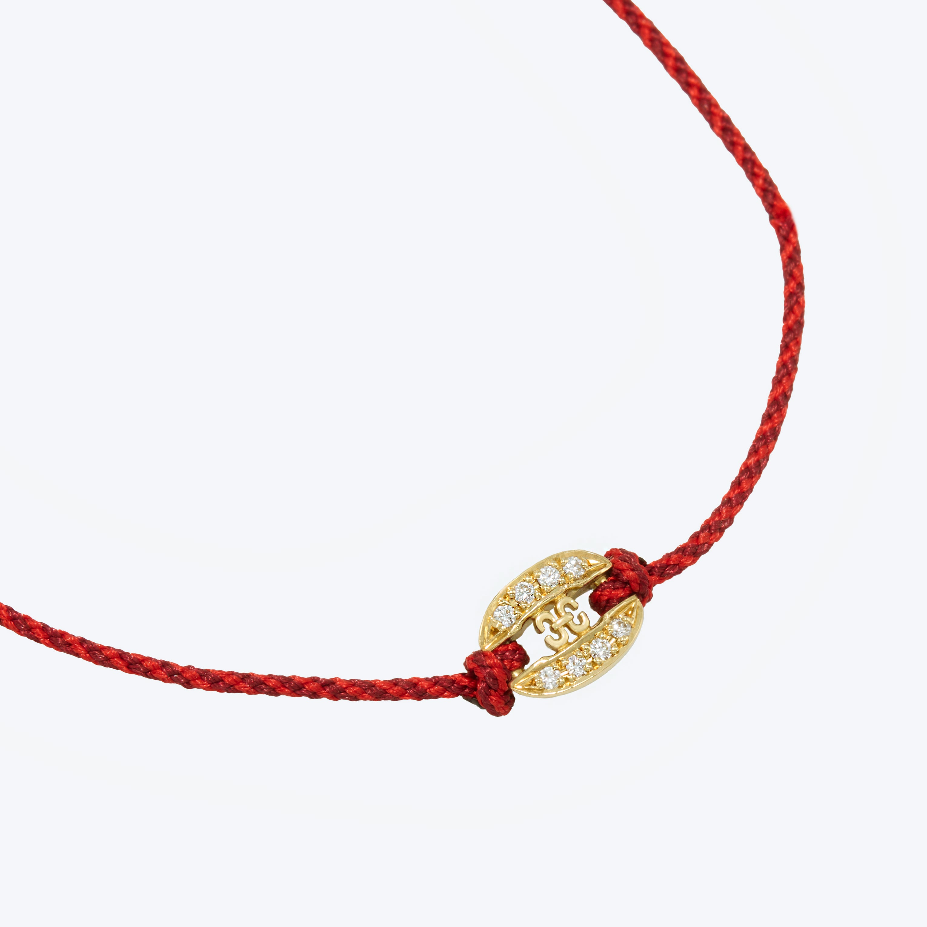 LINKS SAMURAI BRAIDED CORD BRACELET(yellow gold with melee diamonds)