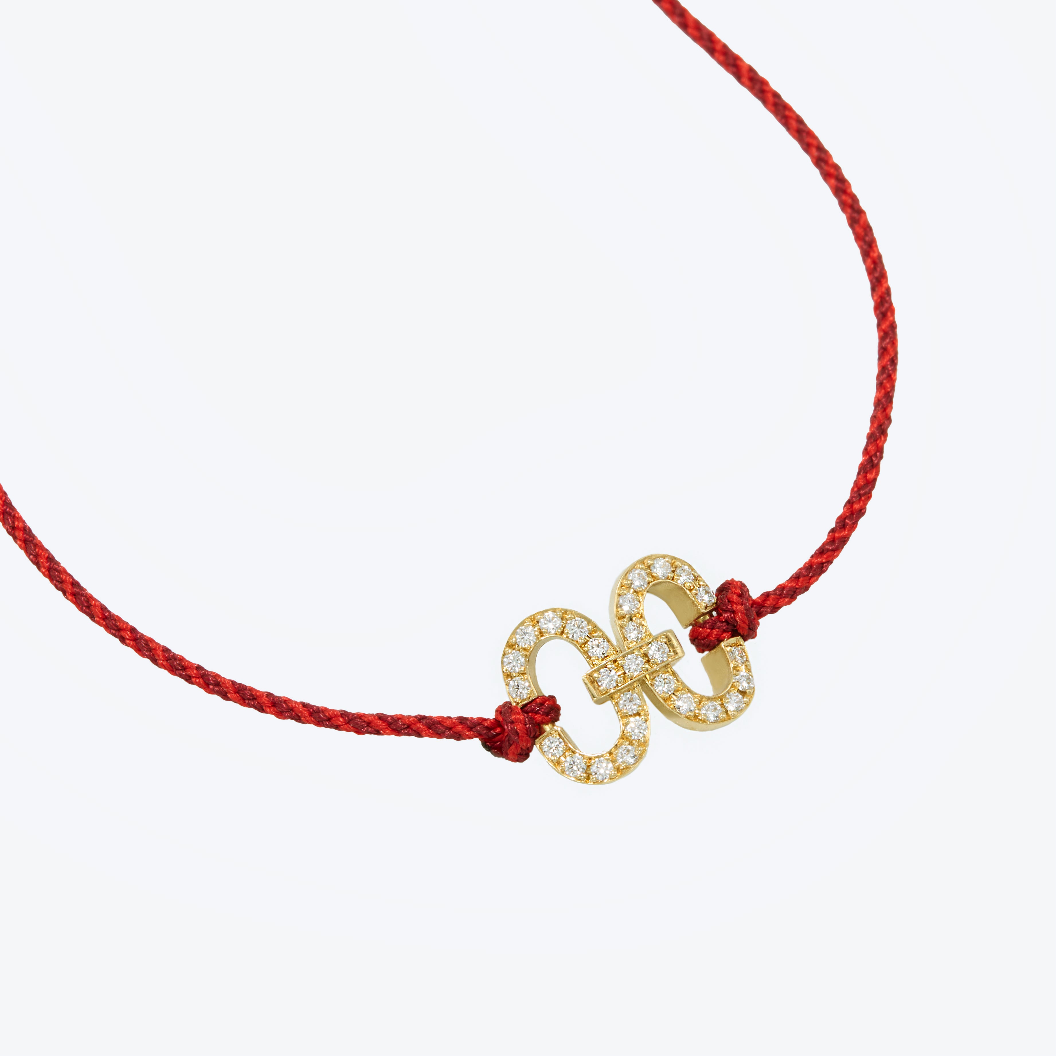 Harmony Iconic Samurai Braided Cord Bracelet (yellow gold with melee diamonds)
