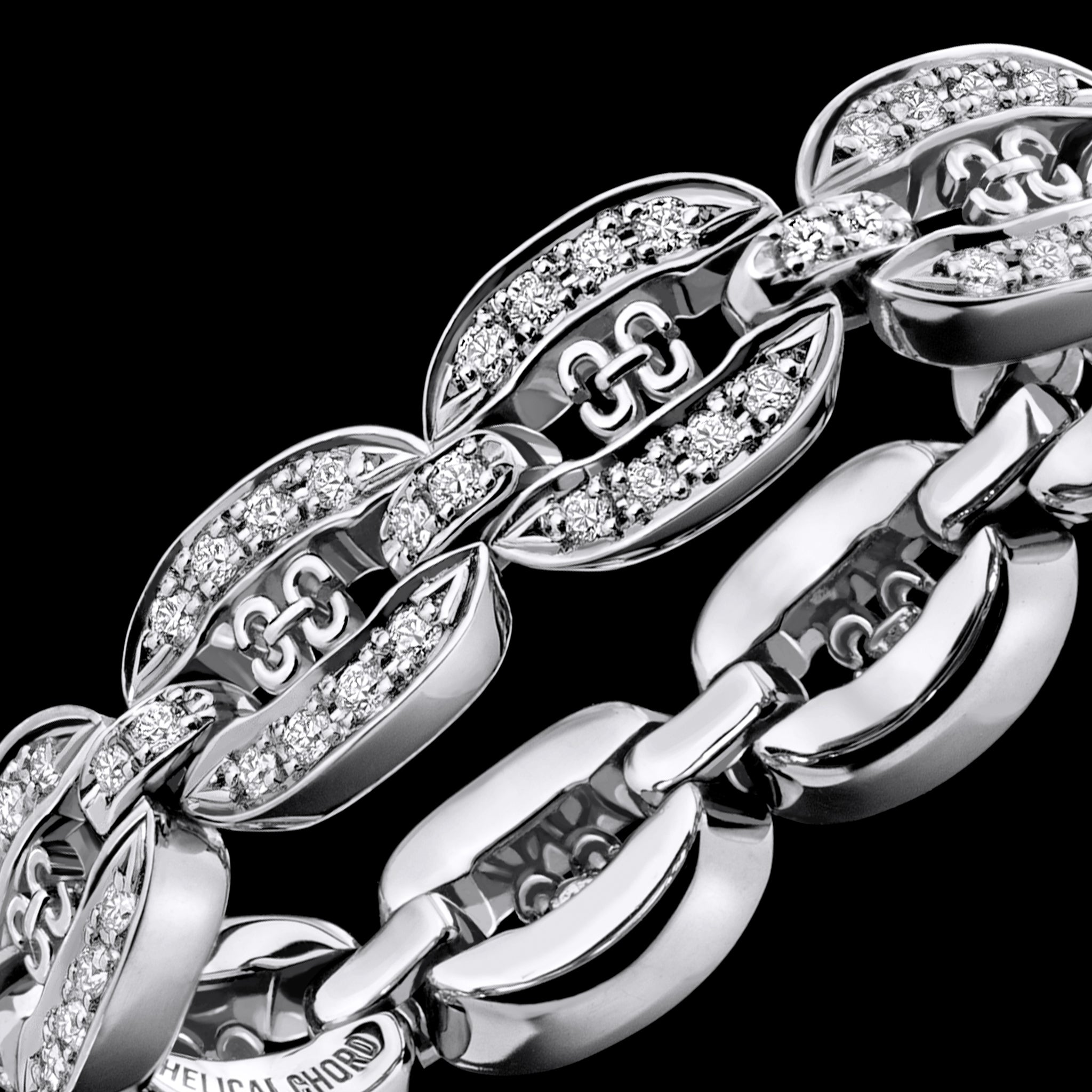 Links Chain Ring (white gold with diamonds)