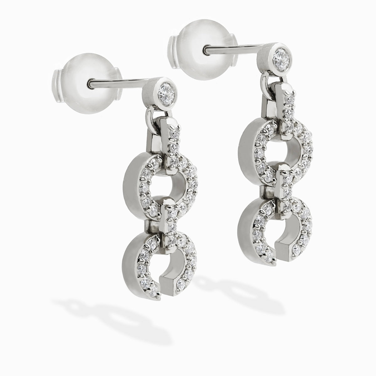 Links Large HC Logo Earring (white gold with melee diamonds)