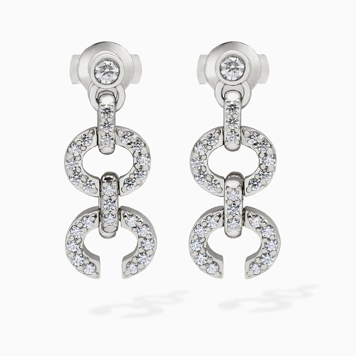 Links Large HC Logo Earring (white gold with melee diamonds)