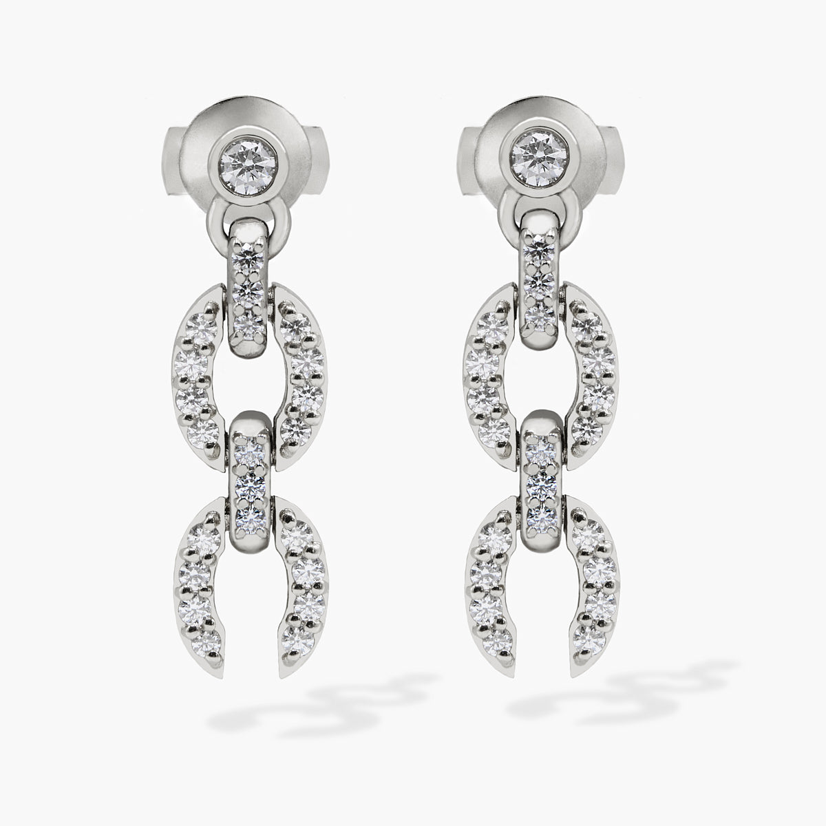 Links Small HC Logo Earring (white gold with melee diamonds)