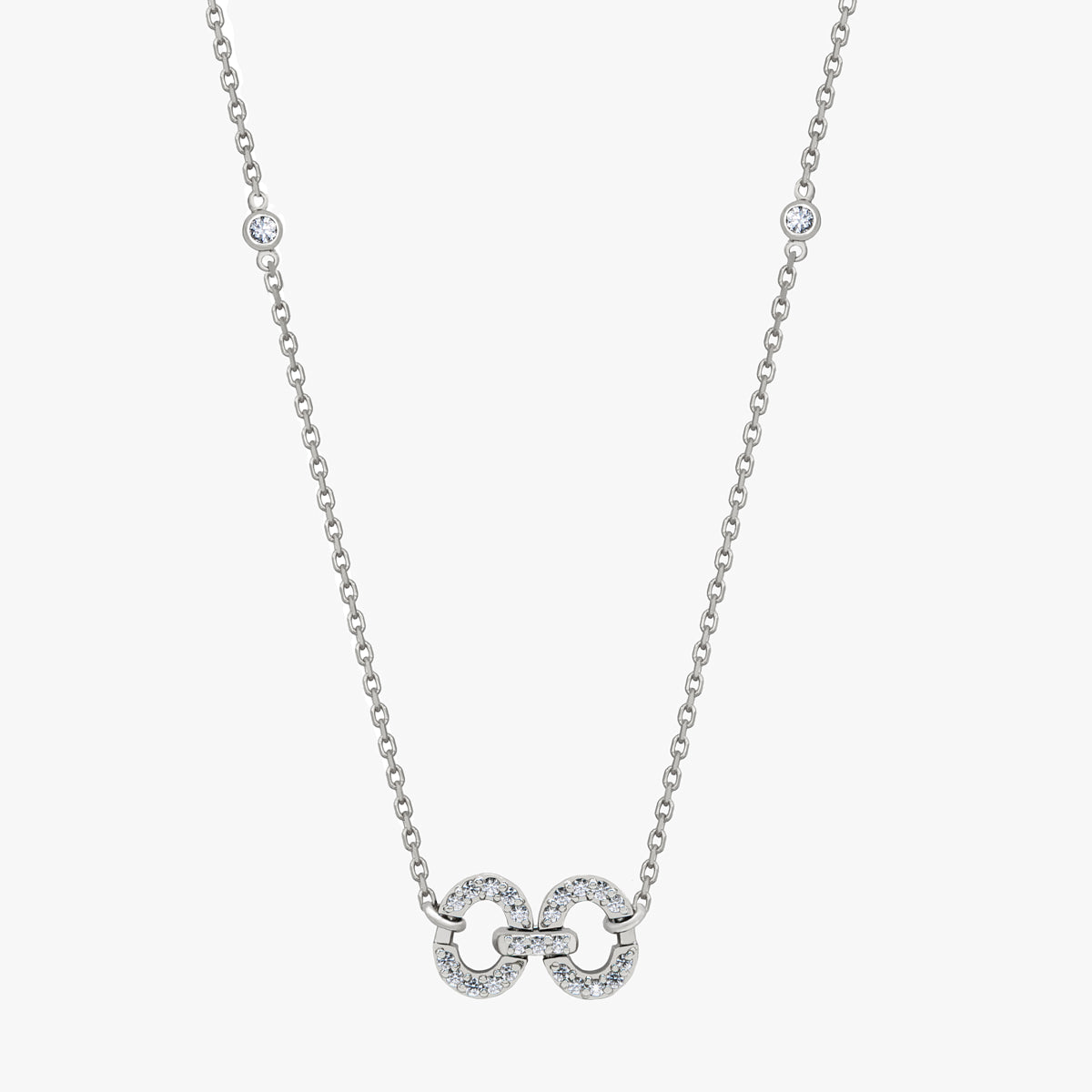 Links HC Logo Necklace (white gold with melee diamonds)