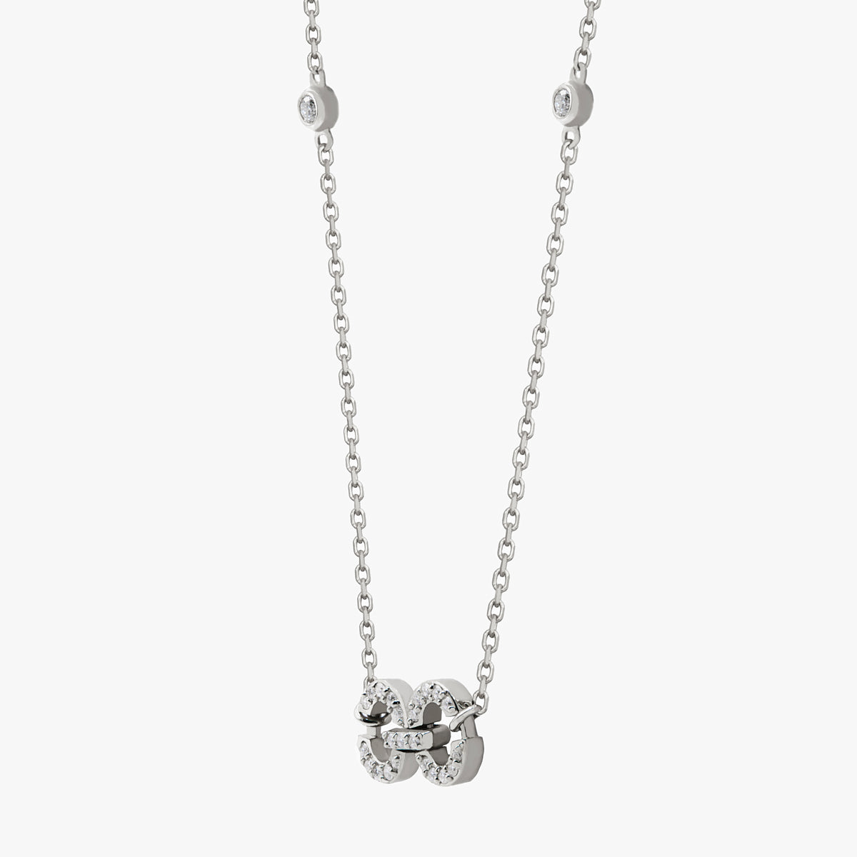 Links HC Logo Necklace (white gold with melee diamonds)