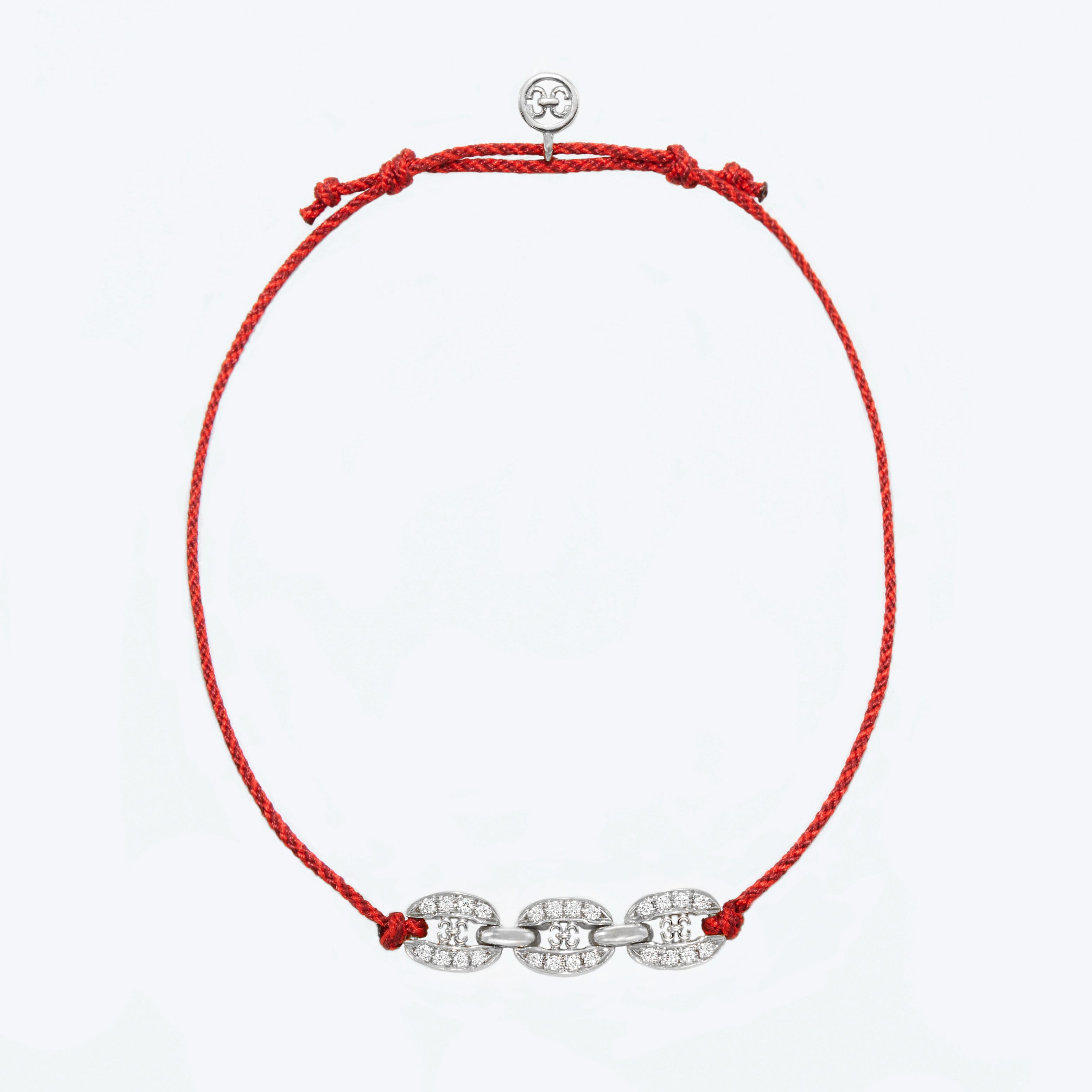 LINKS THREE LINKS SAMURAI BRAIDED CORD BRACELET(white gold with melee diamonds)