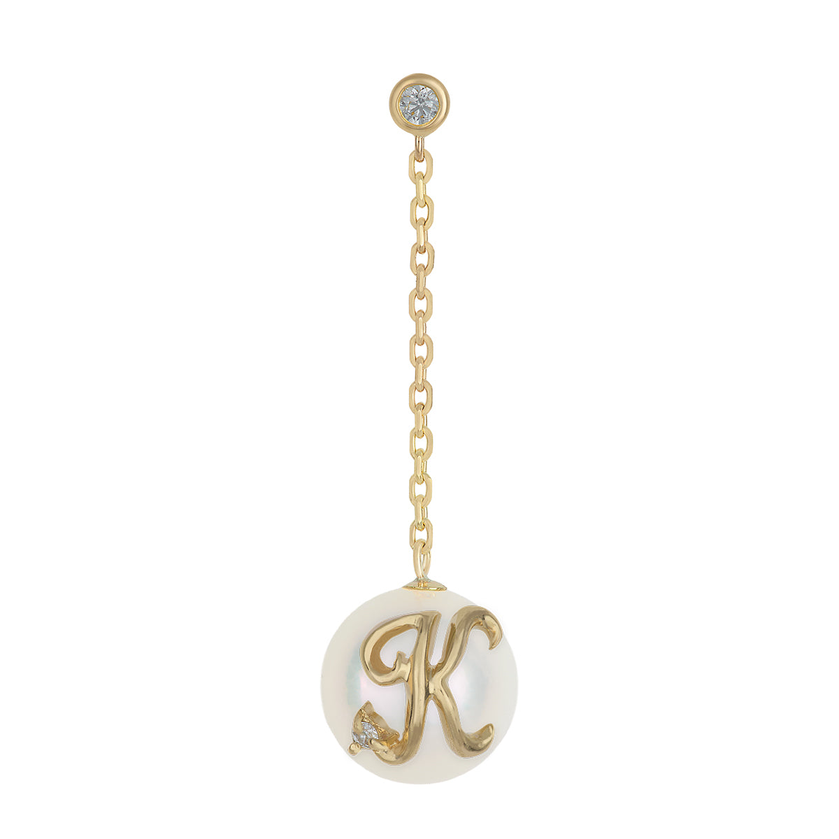 Aura Drape Initial Earring
