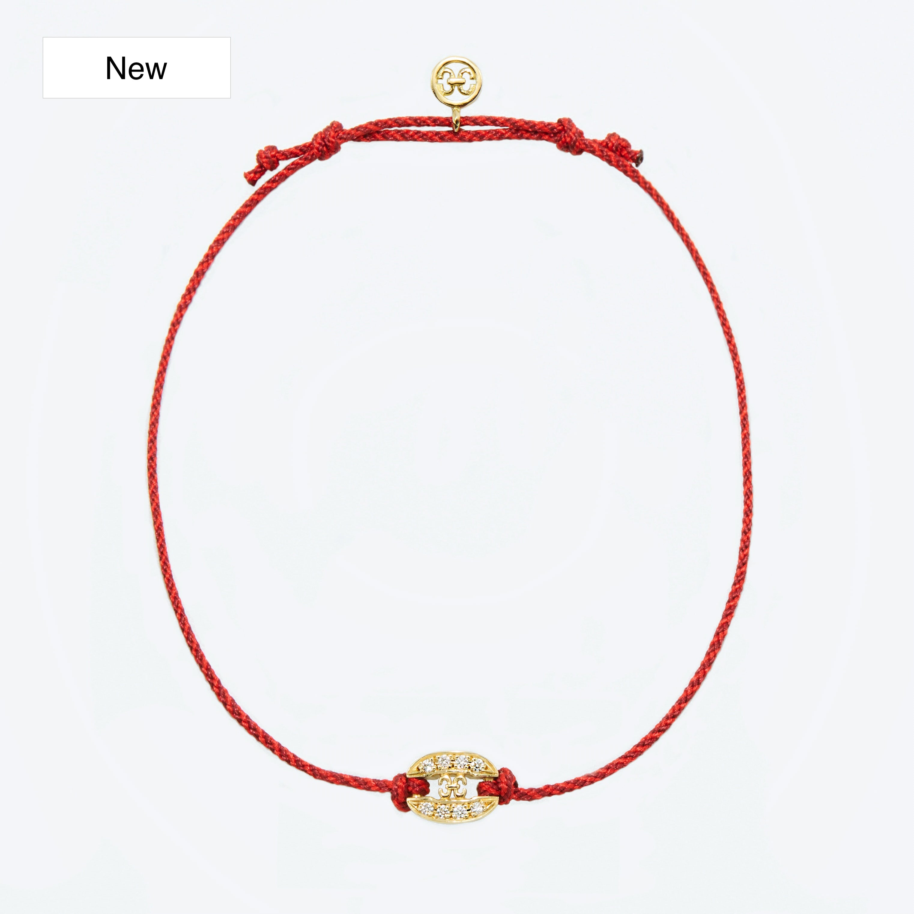 LINKS SAMURAI BRAIDED CORD BRACELET(yellow gold with melee diamonds)