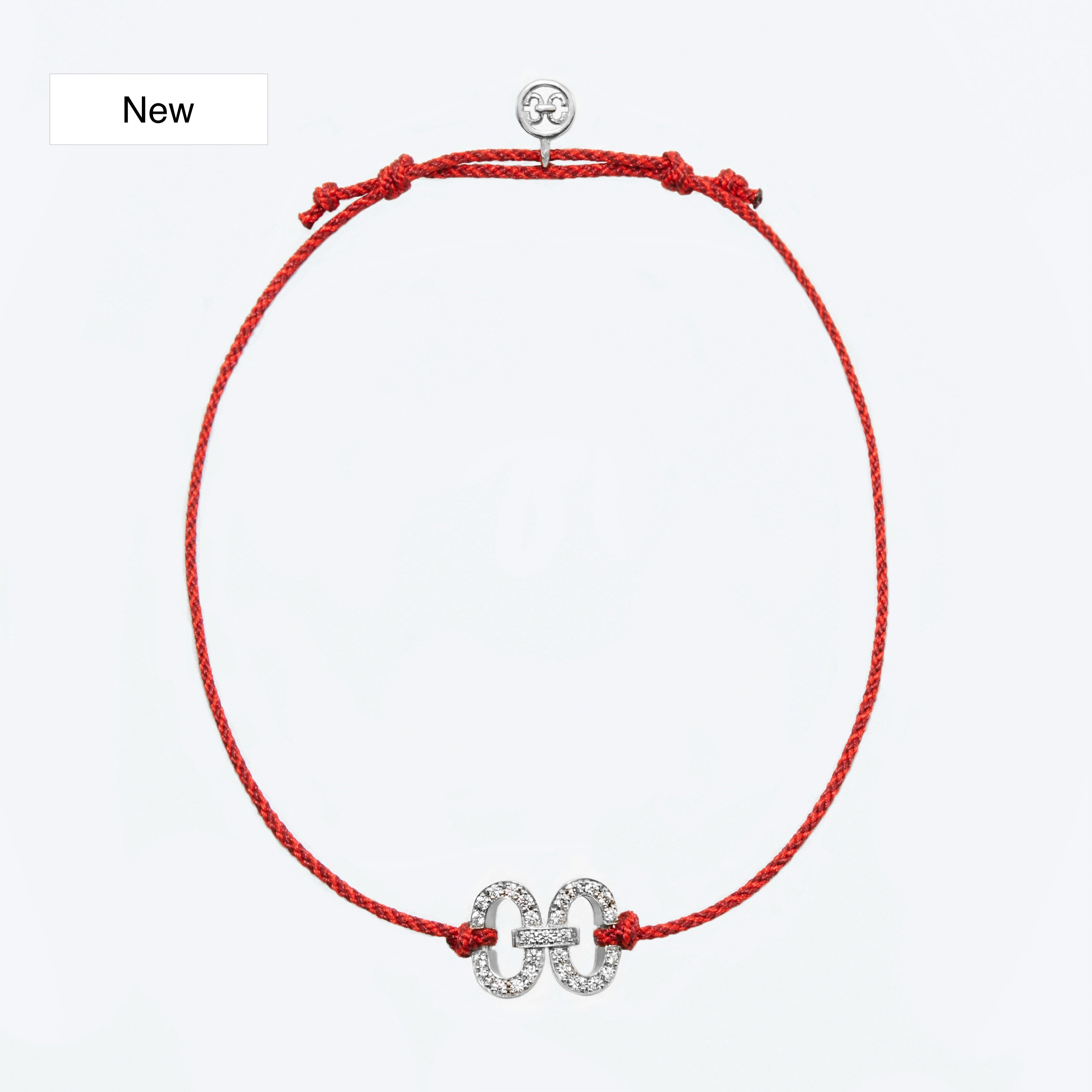 Harmony Iconic Samurai Braided Cord Bracelet (white gold with melee diamonds)