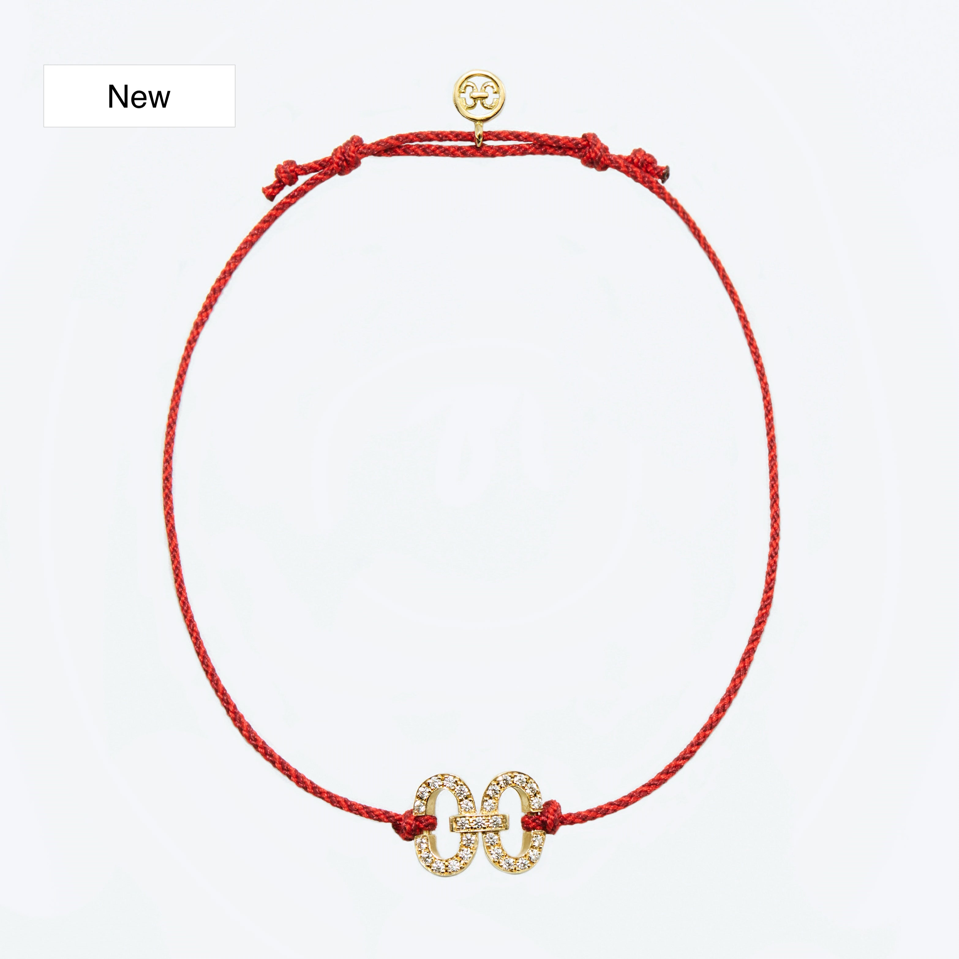 Harmony Iconic Samurai Braided Cord Bracelet (yellow gold with melee diamonds)