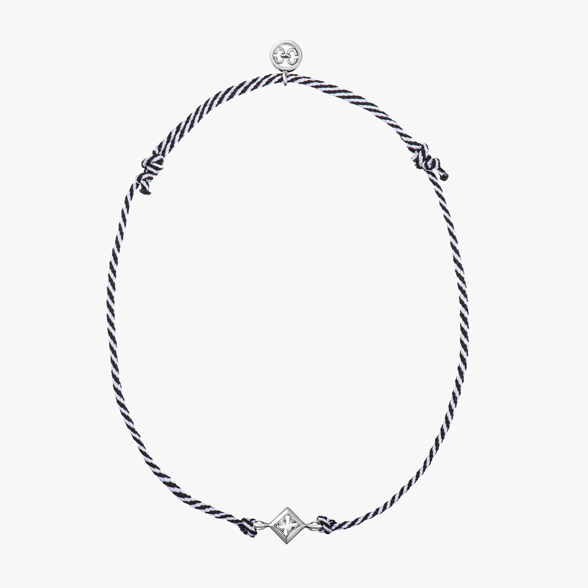 Adeve Harmony Square Samurai Braided Cord Bracelet S (white gold)