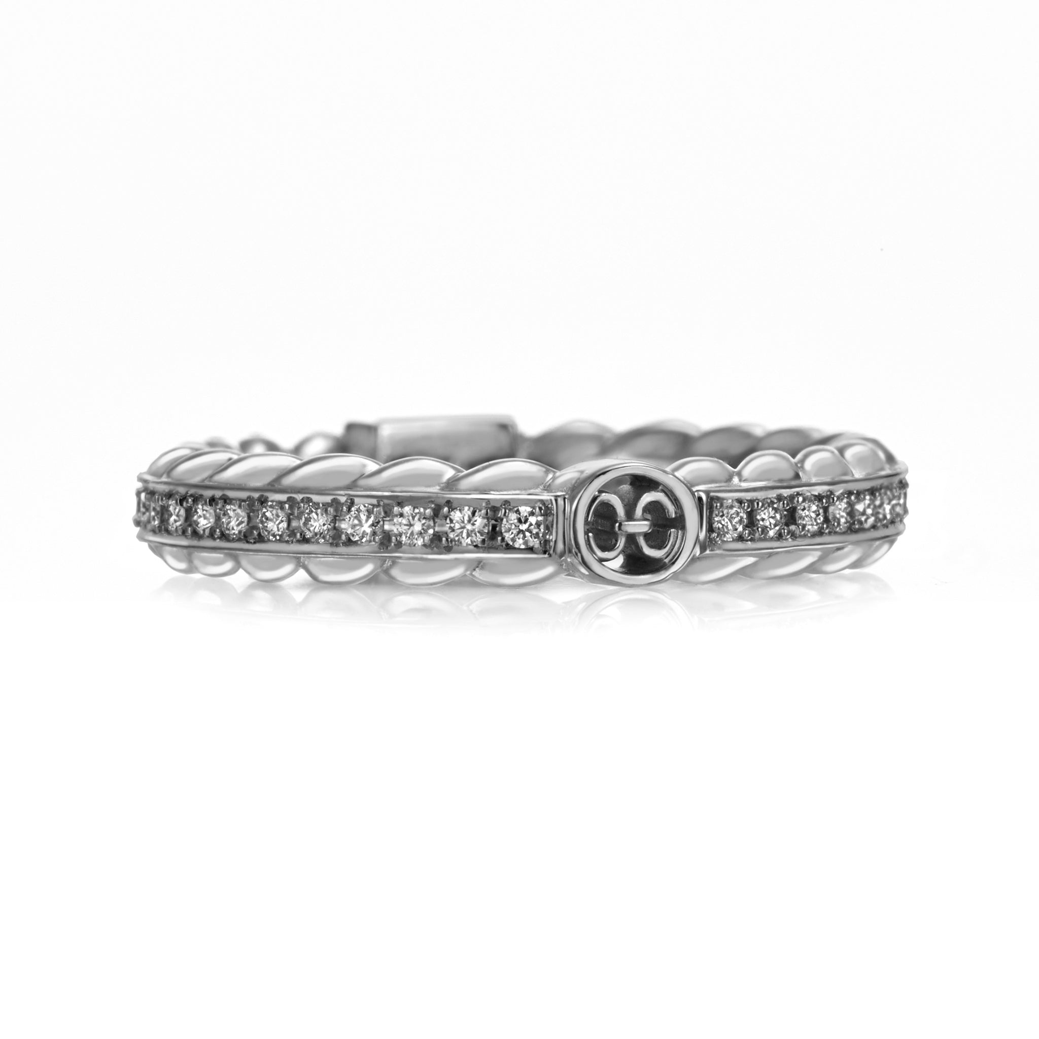 Adeve Birth Narrow Ring (white gold with diamonds)