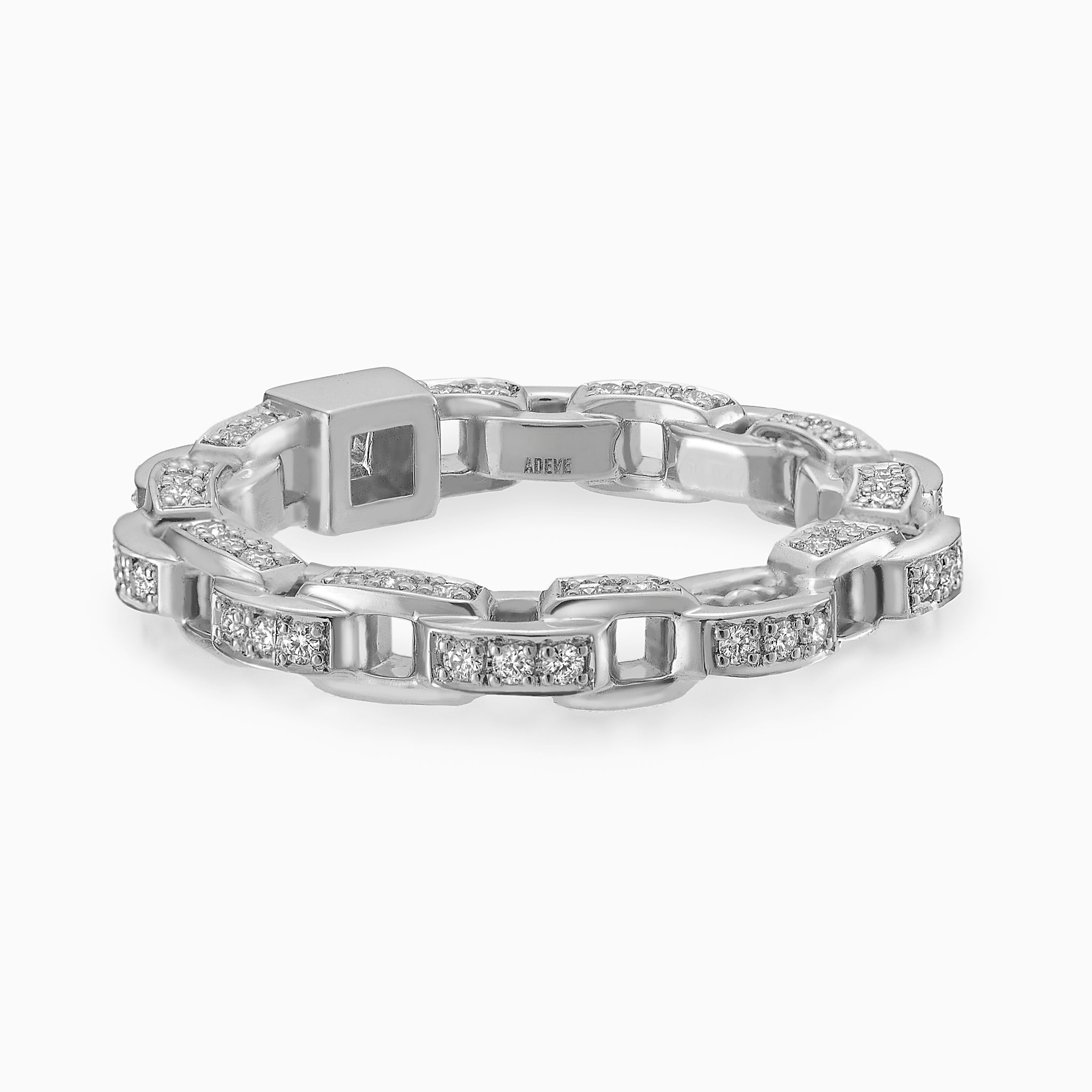 Adeve Links Three Sided Ring (white gold with diamonds)