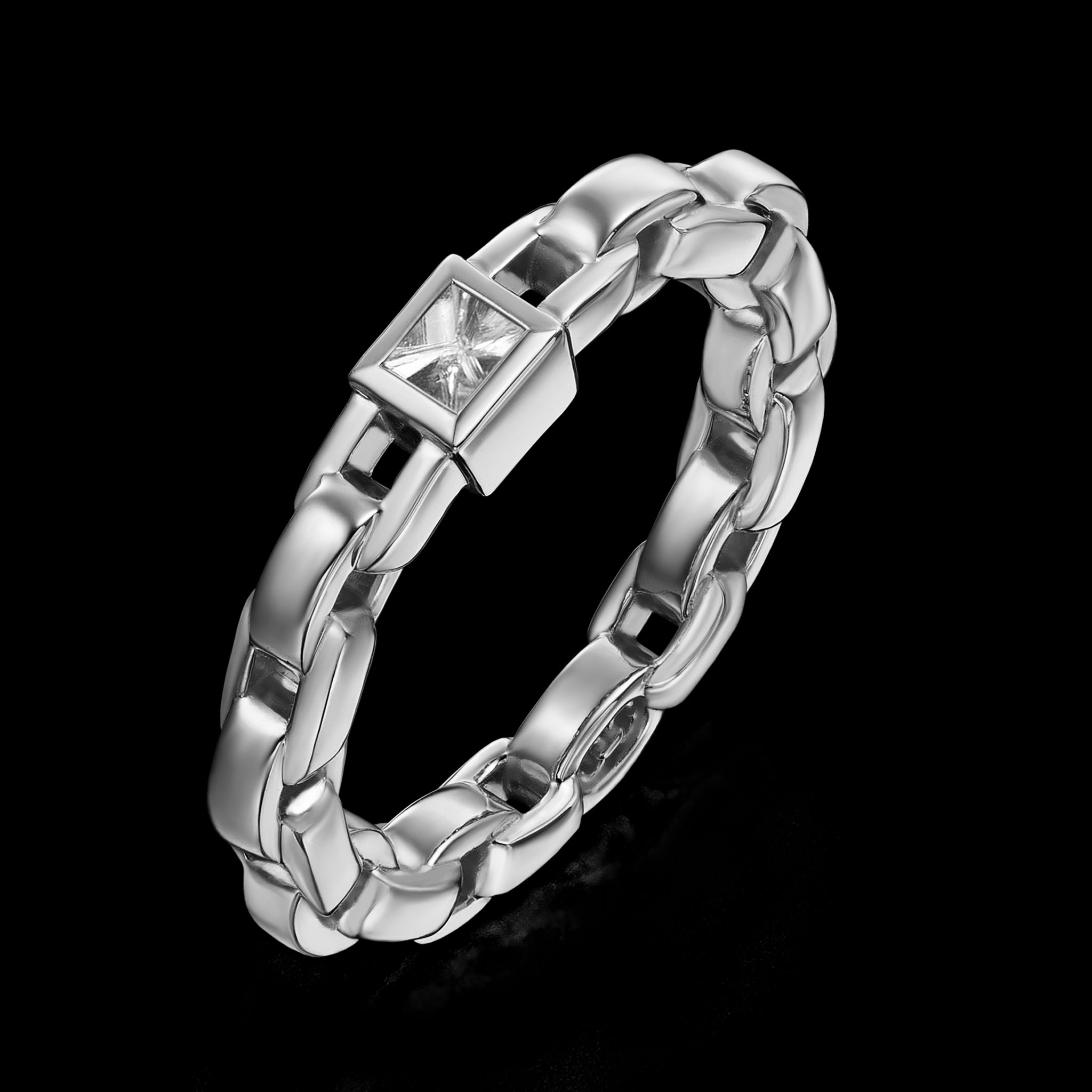 Adeve Links Three Sided Ring (white gold)