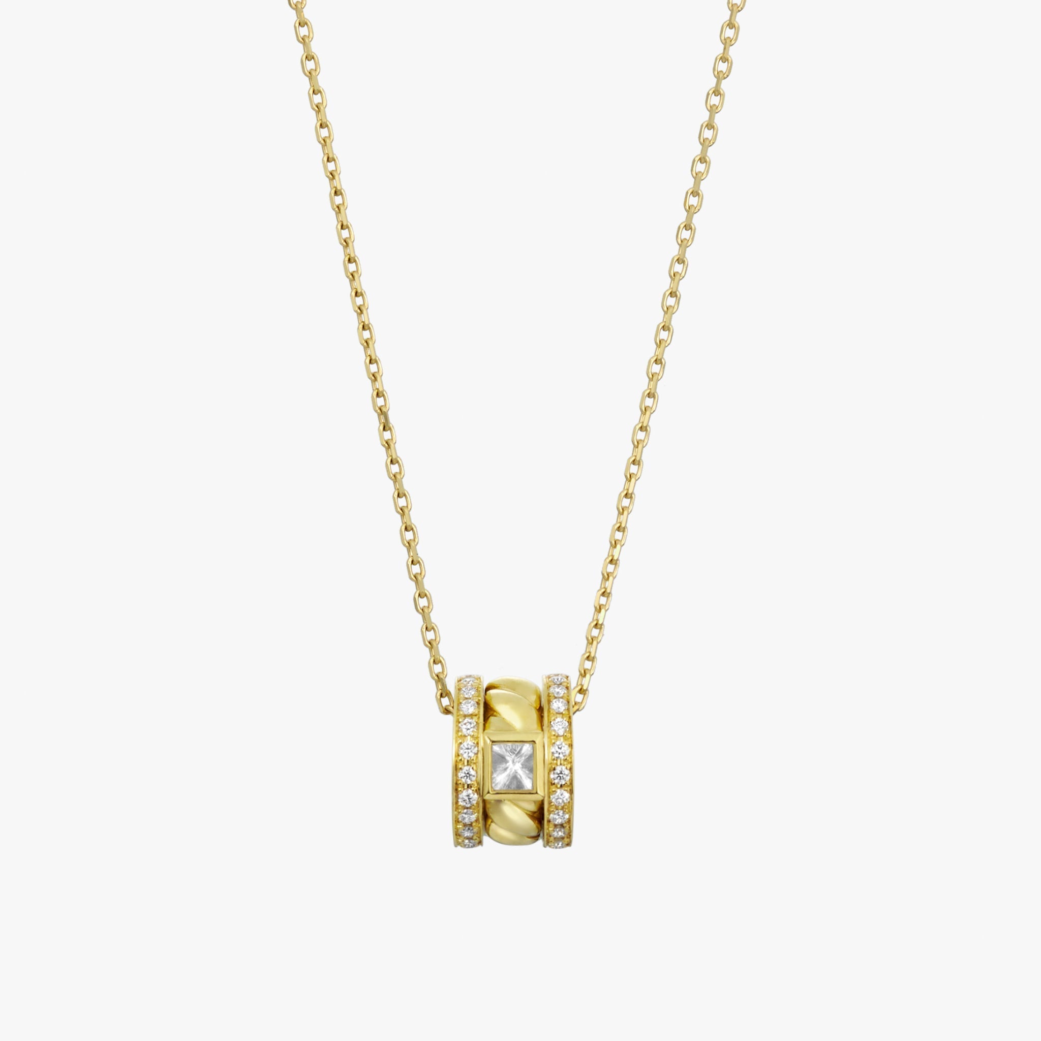 Adeve Birth Eternal Necklace (yellow gold with melee diamonds)