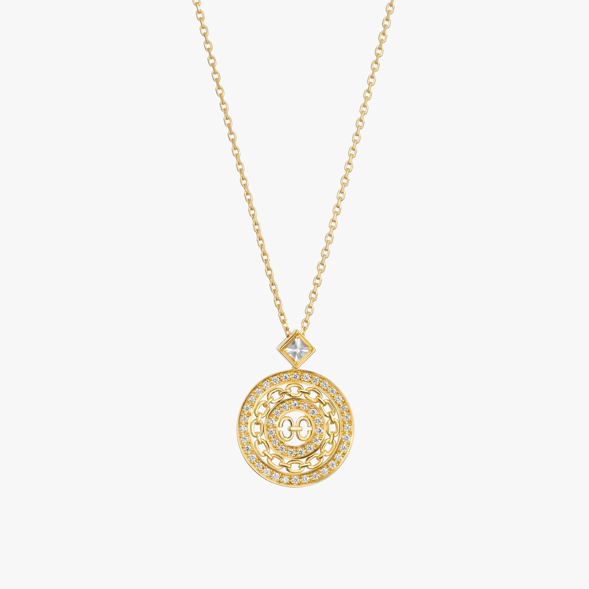 Adeve Links Timeless Necklace (yellow gold with melee diamonds)