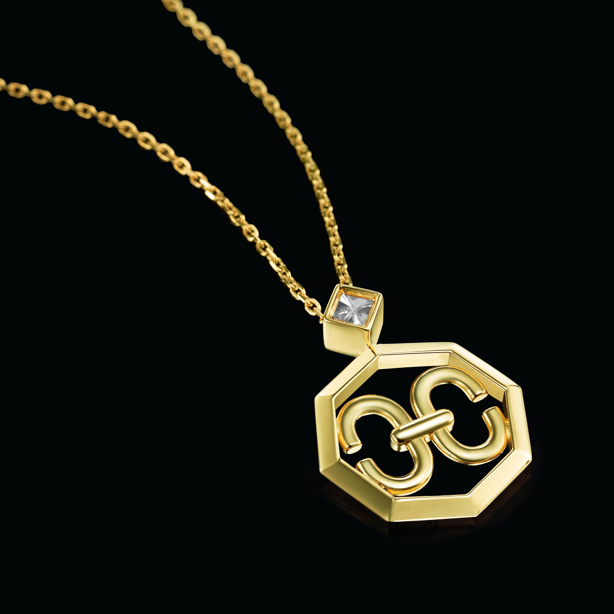 Adeve Harmony Iconic Octagon Necklace (yellow gold)