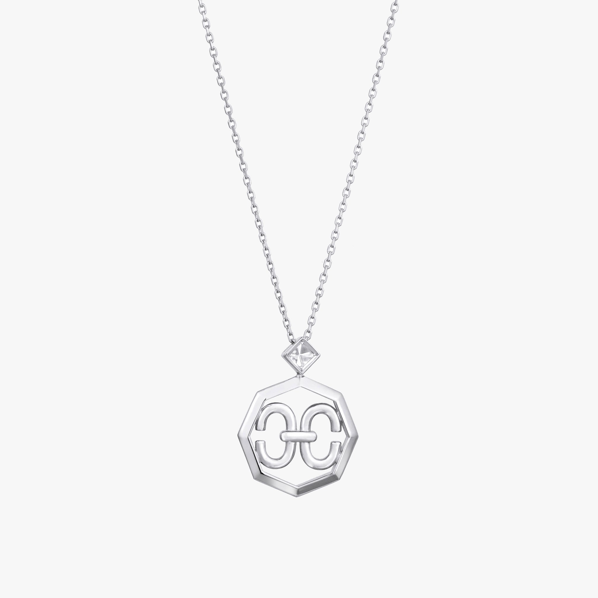 Adeve Harmony Iconic Octagon Necklace (white gold)