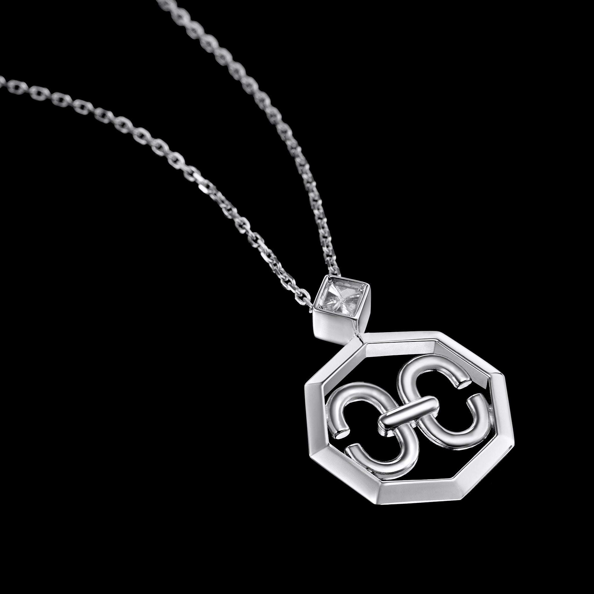 Adeve Harmony Iconic Octagon Necklace (white gold)