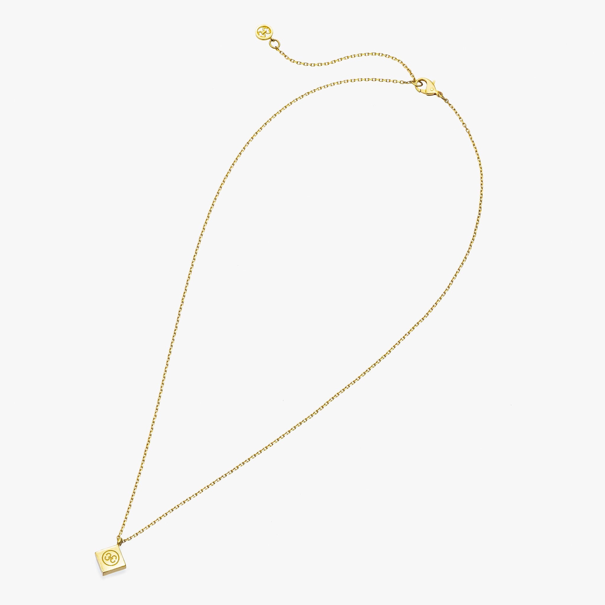 Adeve Harmony Square Necklace M (yellow gold with melee diamonds)