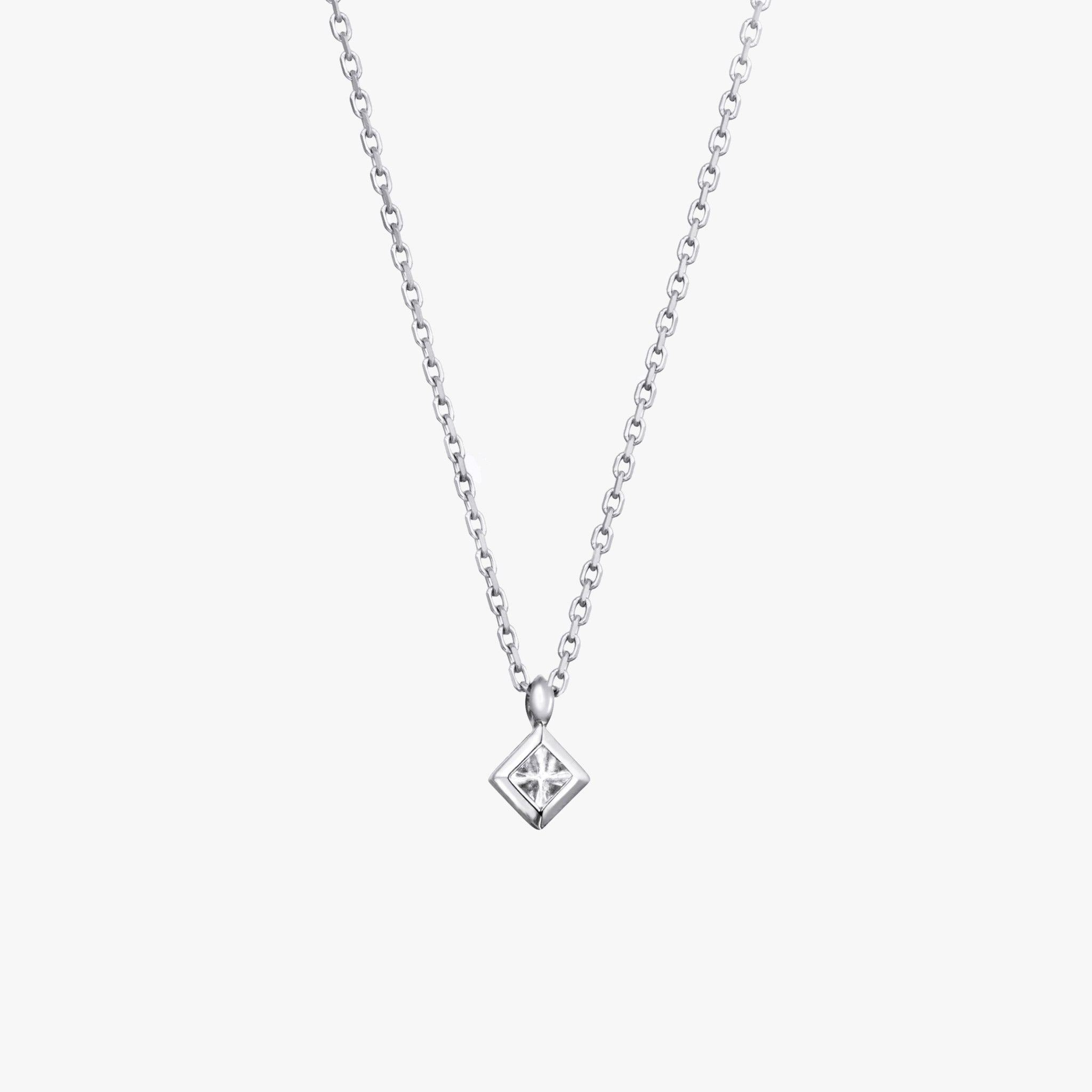 Adeve Harmony Square Necklace S (white gold)