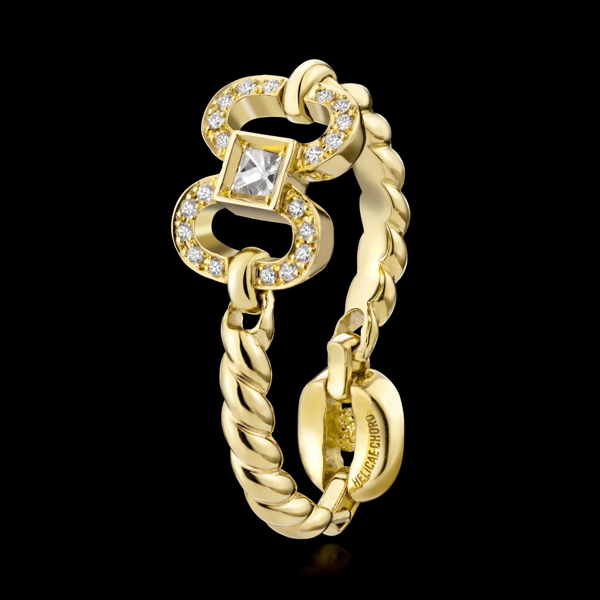 Adeve Birth Iconic Ring (yellow gold with melee diamonds)