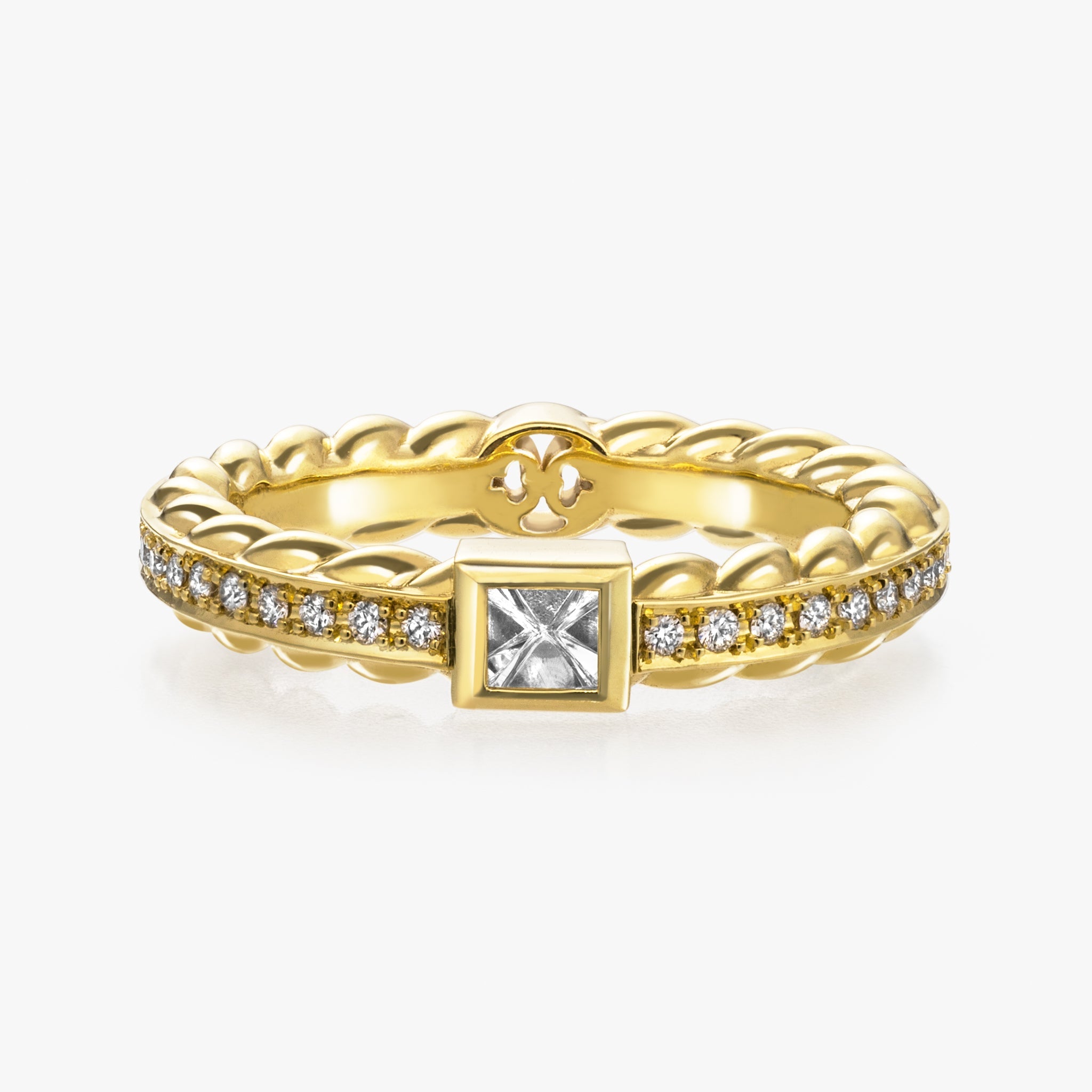 Adeve Birth Narrow Ring (yellow gold with diamonds)