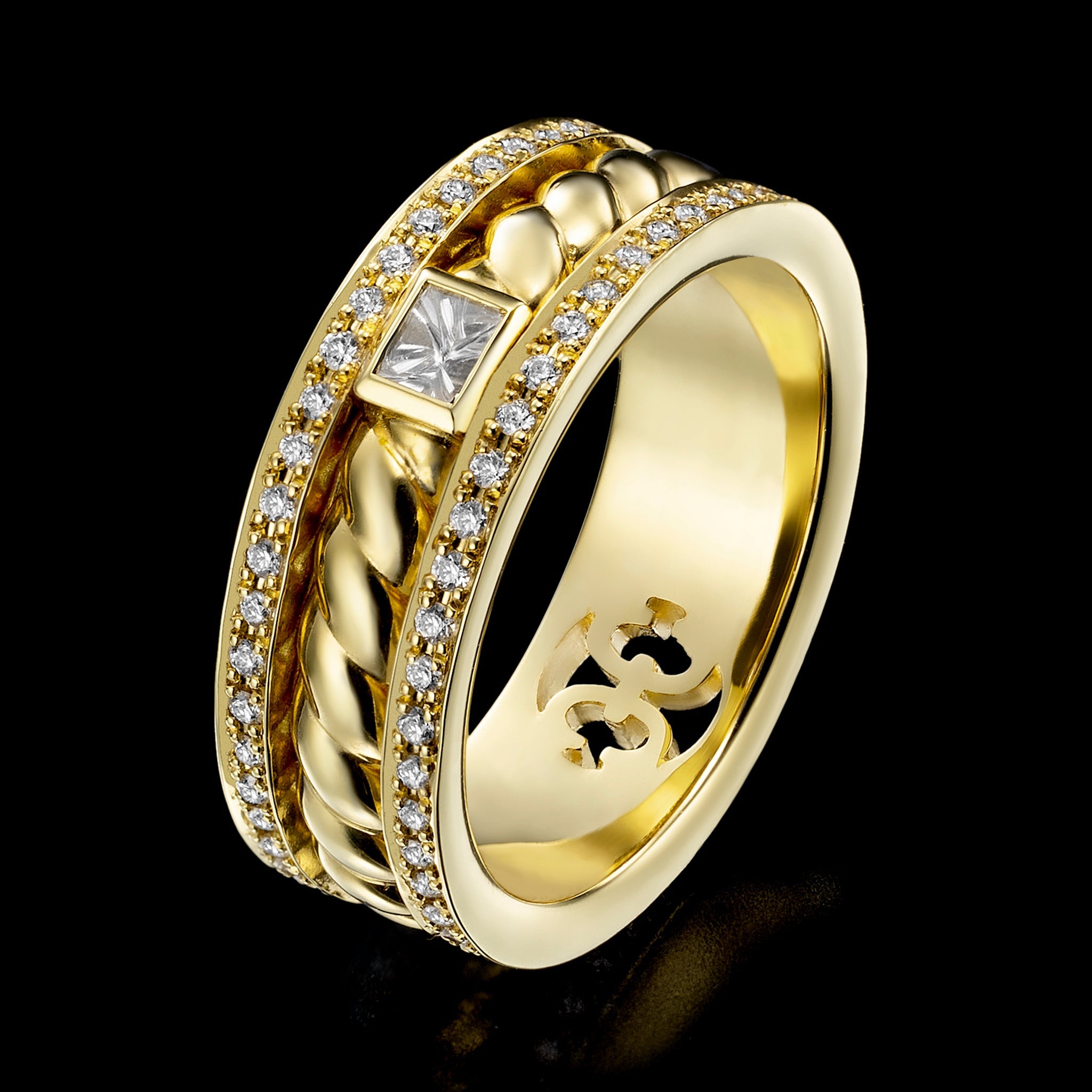 Adeve Birth Eternal Ring (yellow gold with melee diamonds)