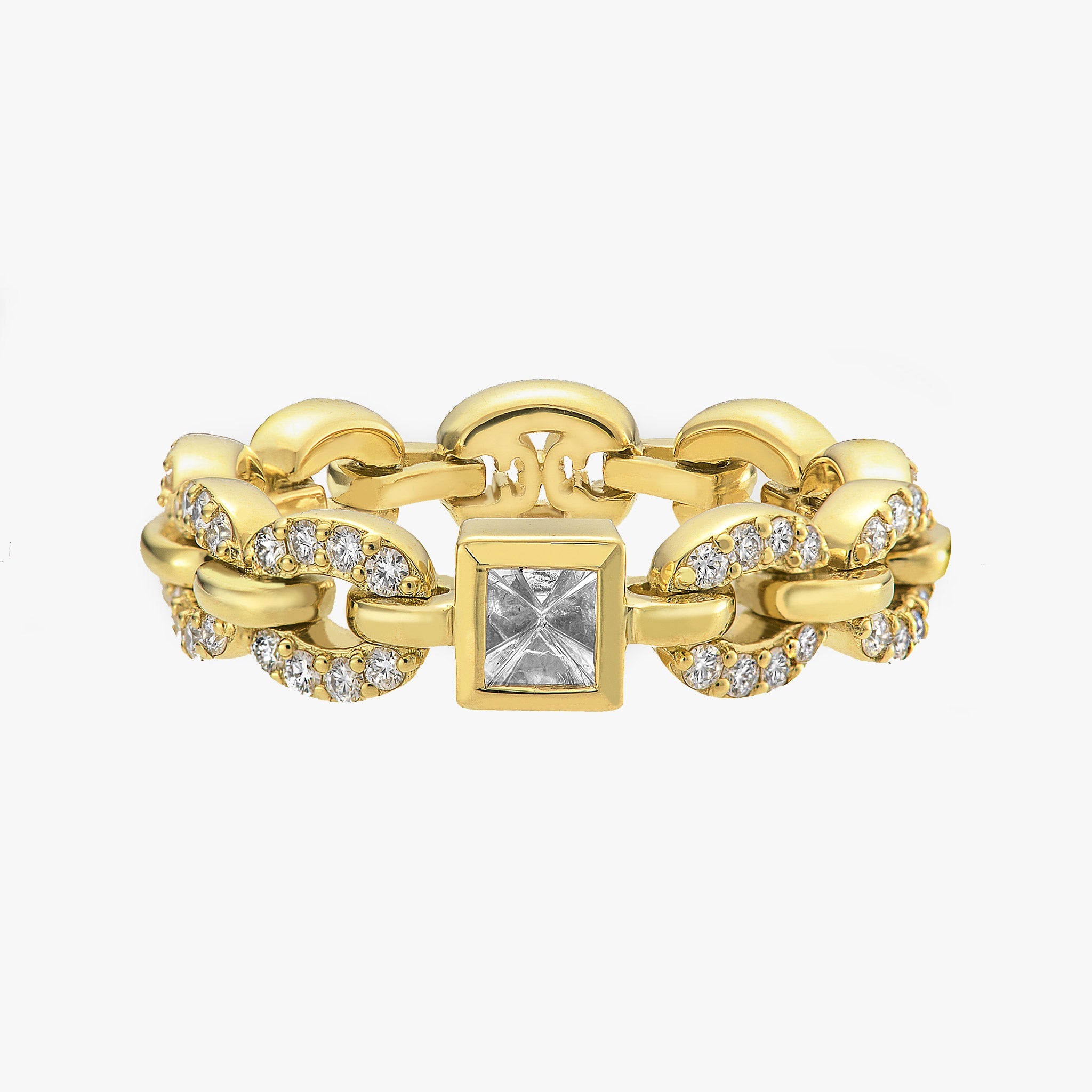 Adeve Links Tiny Ring (yellow gold with diamonds)