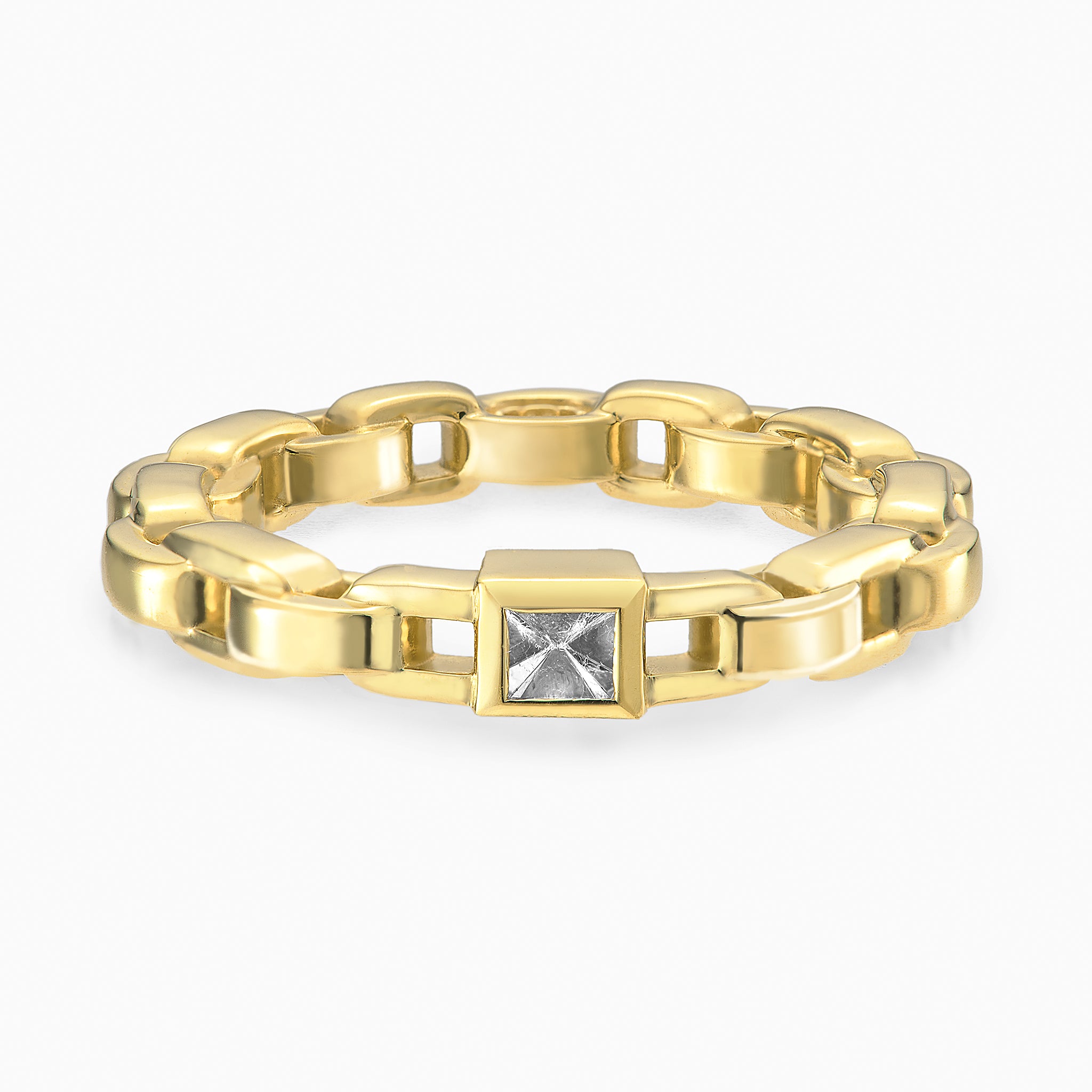 Adeve Links Three Sided Ring (yellow gold)