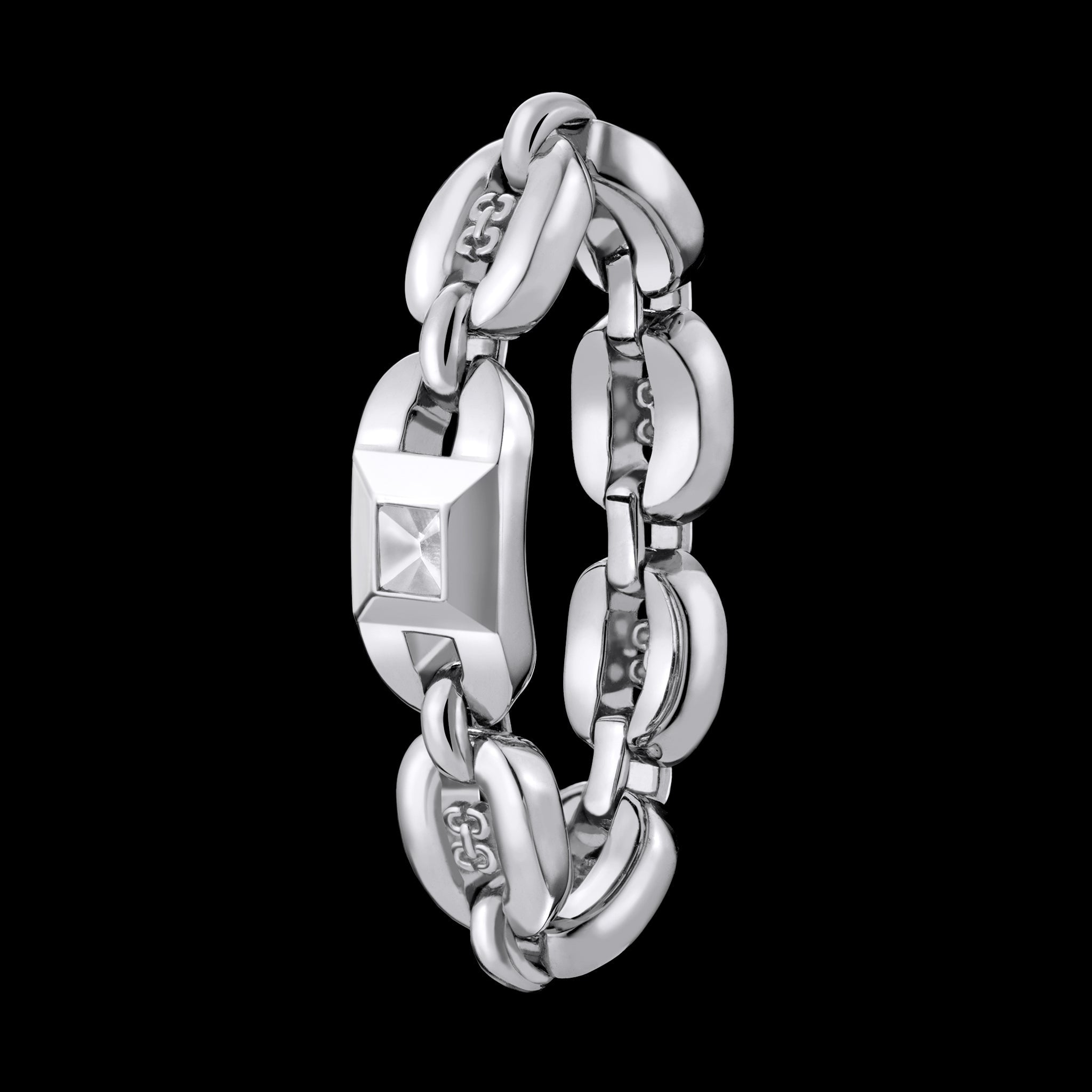 Adeve Links Chain Ring (white gold)