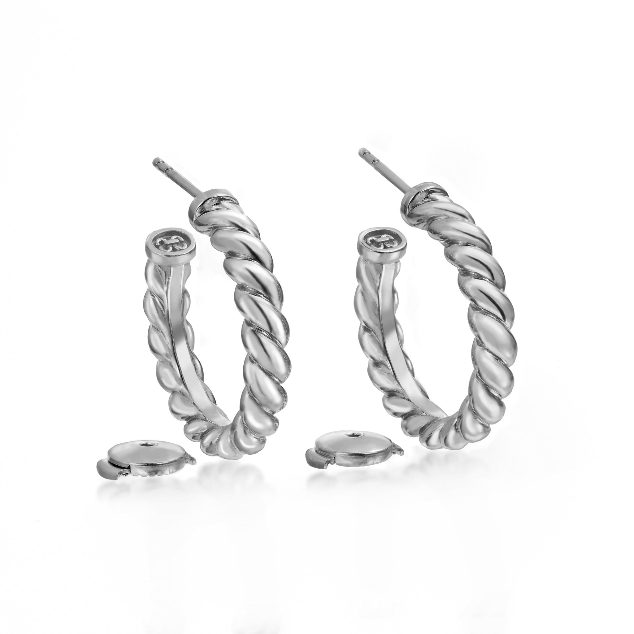 Birth Narrow Earrings (white gold)