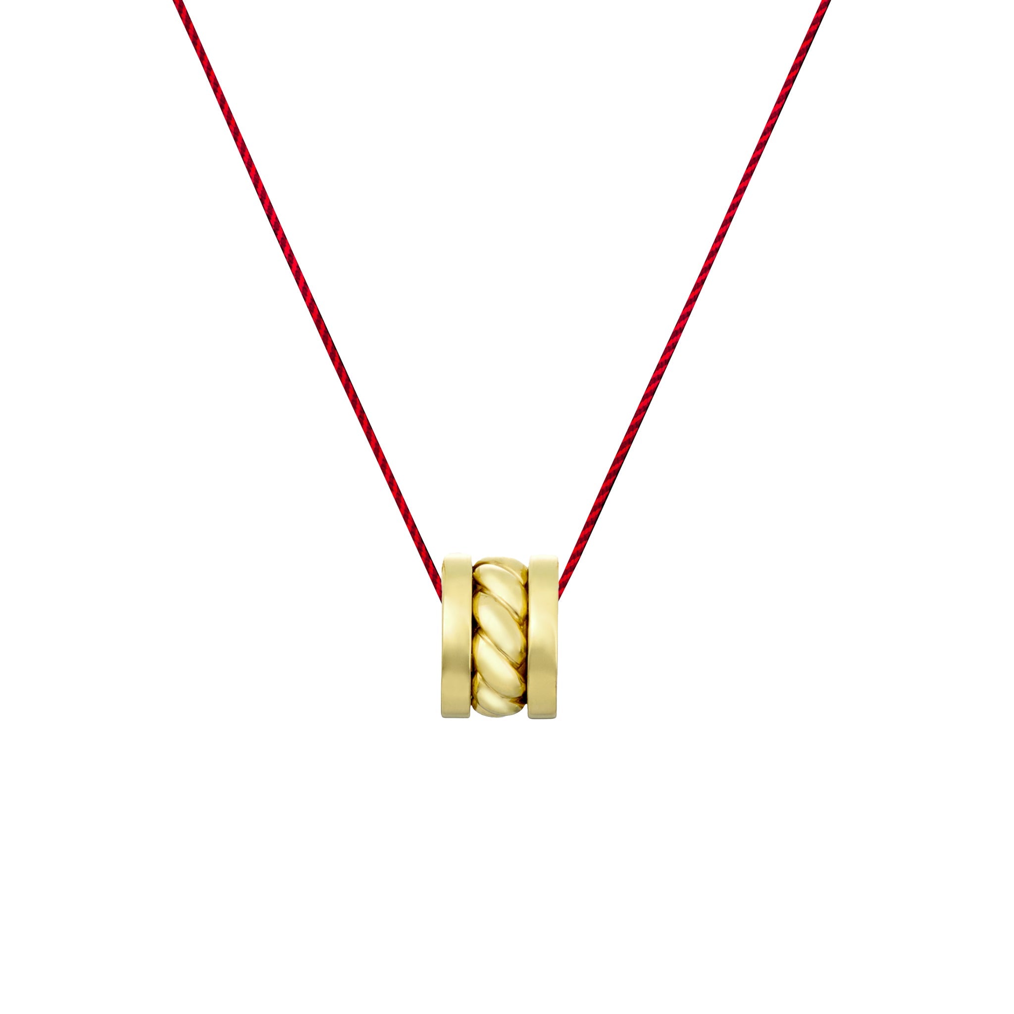 Birth Eternal Samurai Braided Cord Necklace (yellow gold)