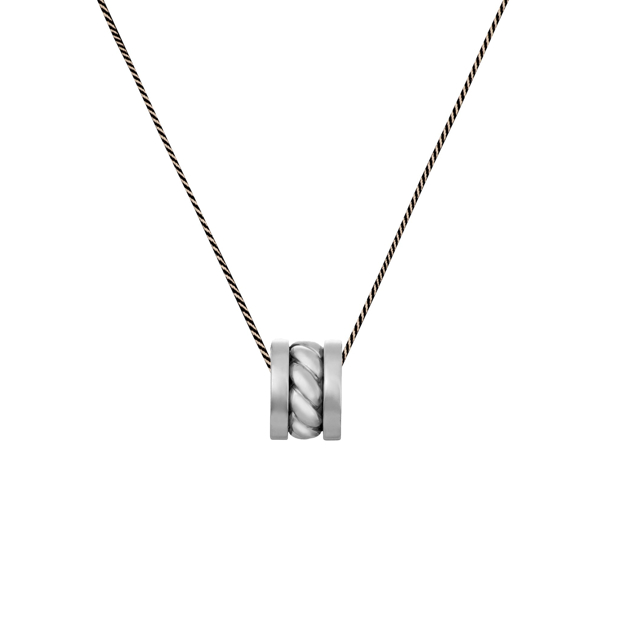 Birth Eternal Samurai Braided Cord Necklace (white gold)