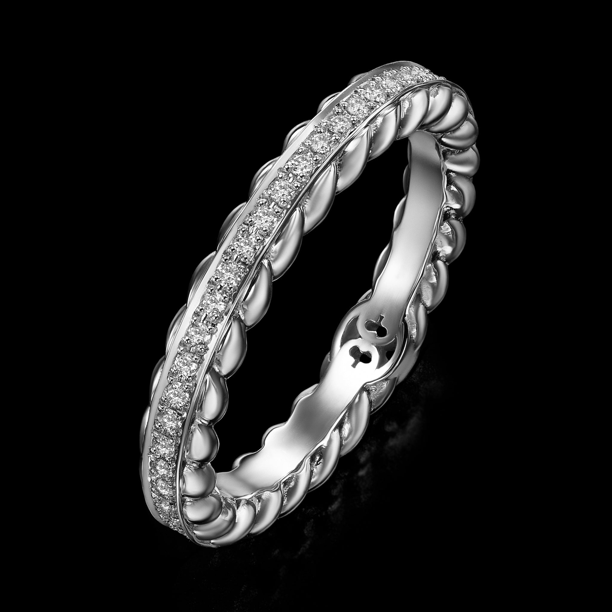 Birth Narrow Ring (white gold with diamonds)