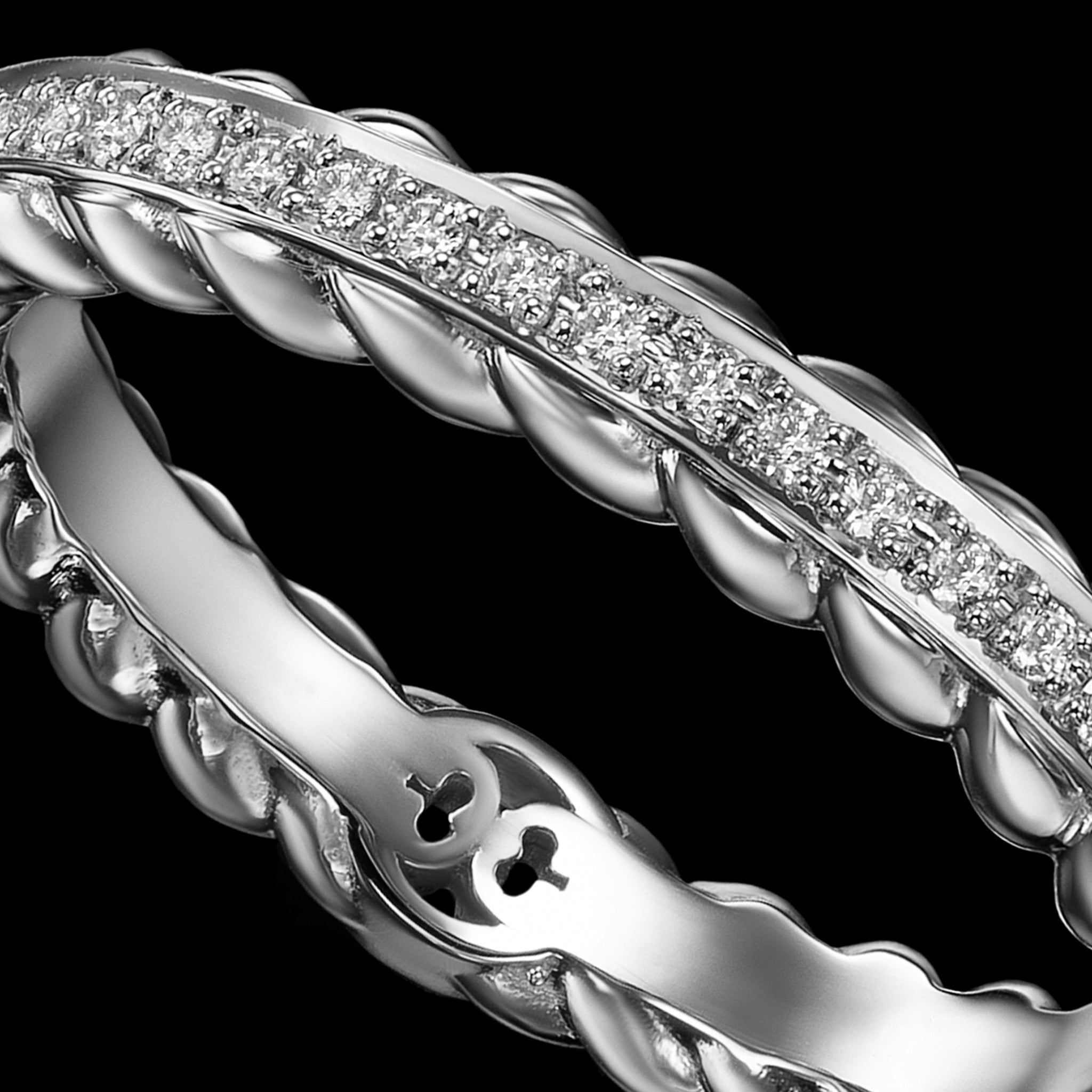 Birth Narrow Ring (white gold with diamonds)