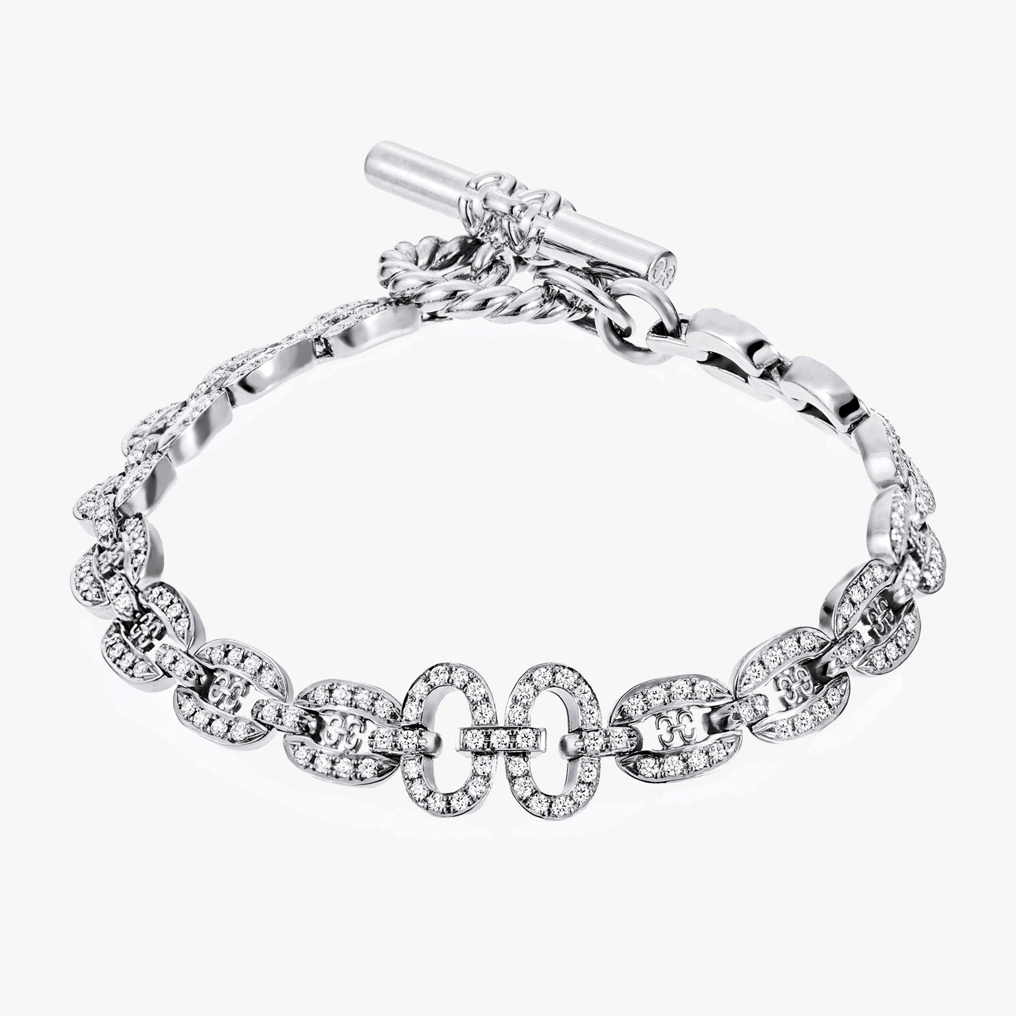 Links Chain Bracelet (white gold with diamonds)