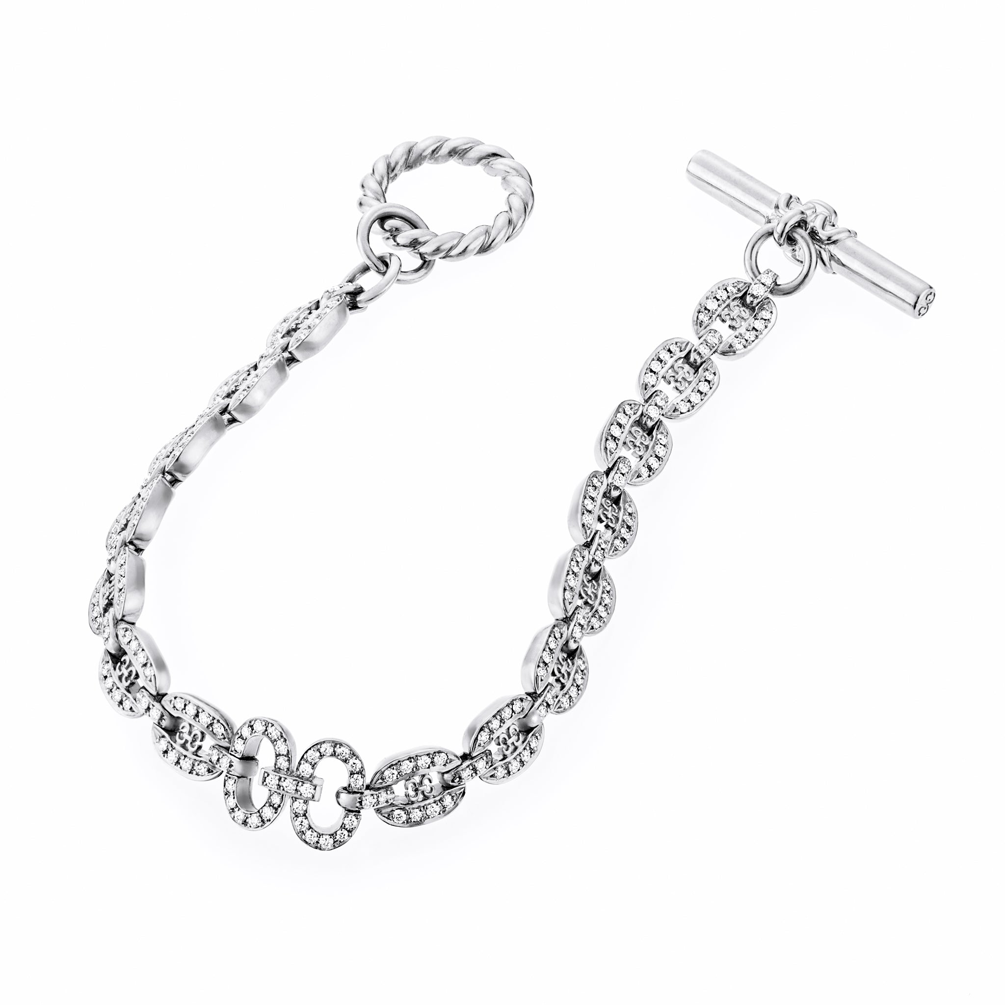 Links Chain Bracelet (white gold with diamonds)