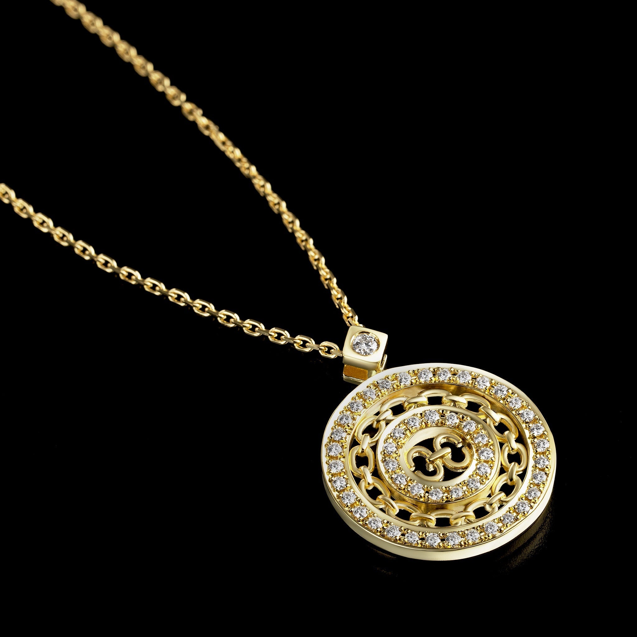 Links Timeless Necklace (yellow gold with diamonds)