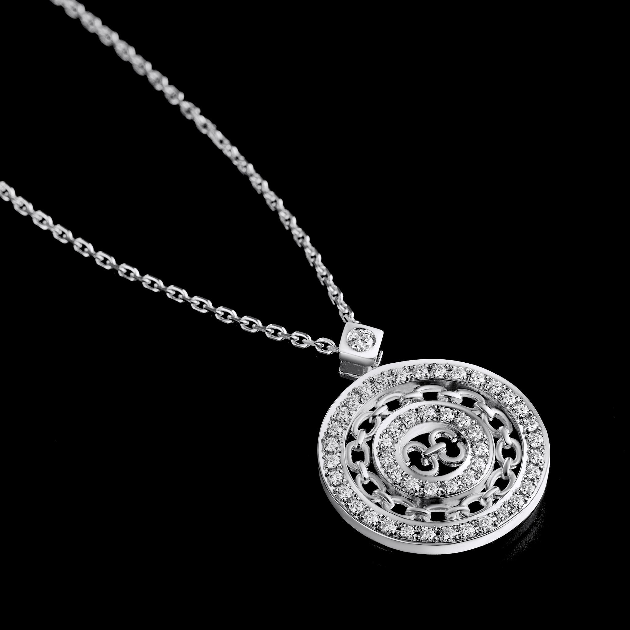 Links Timeless Necklace (white gold with melee diamonds)