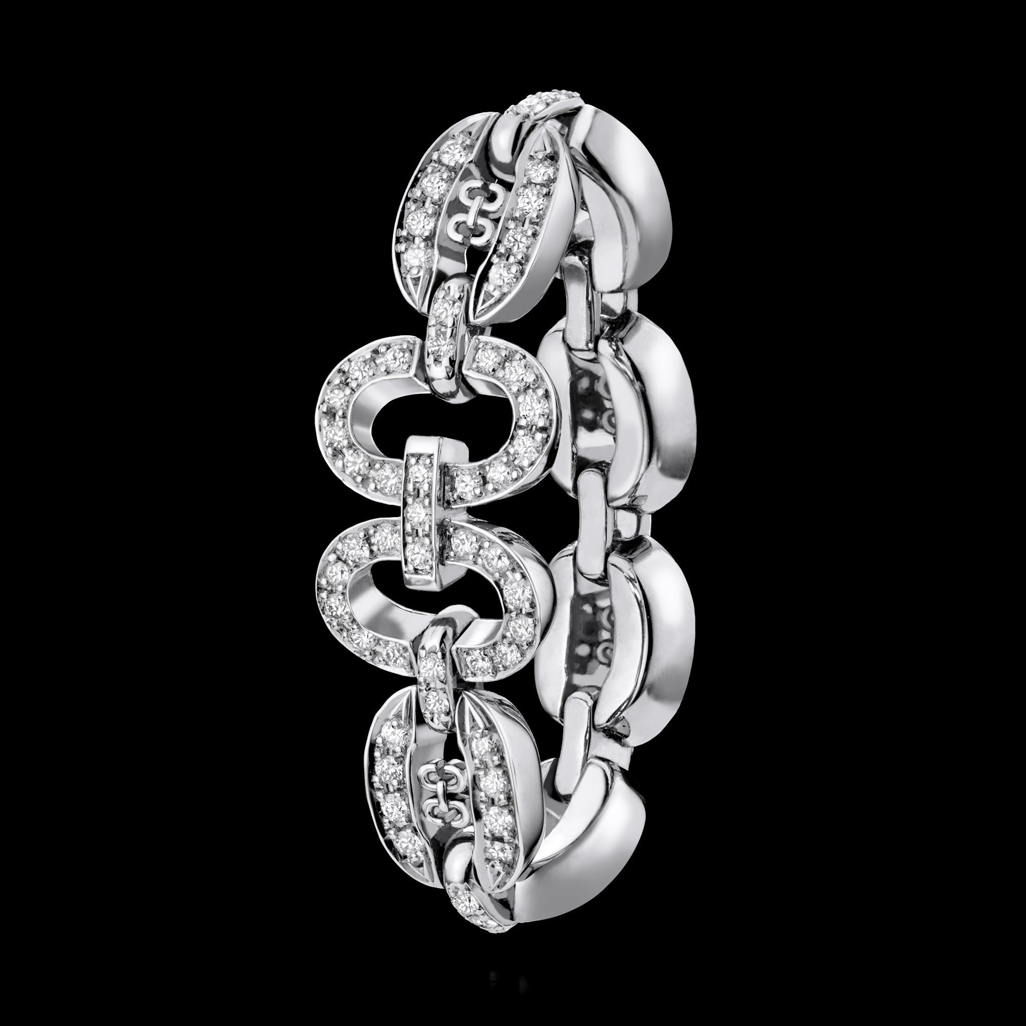 Links Iconic Chain Ring (white gold with diamonds)