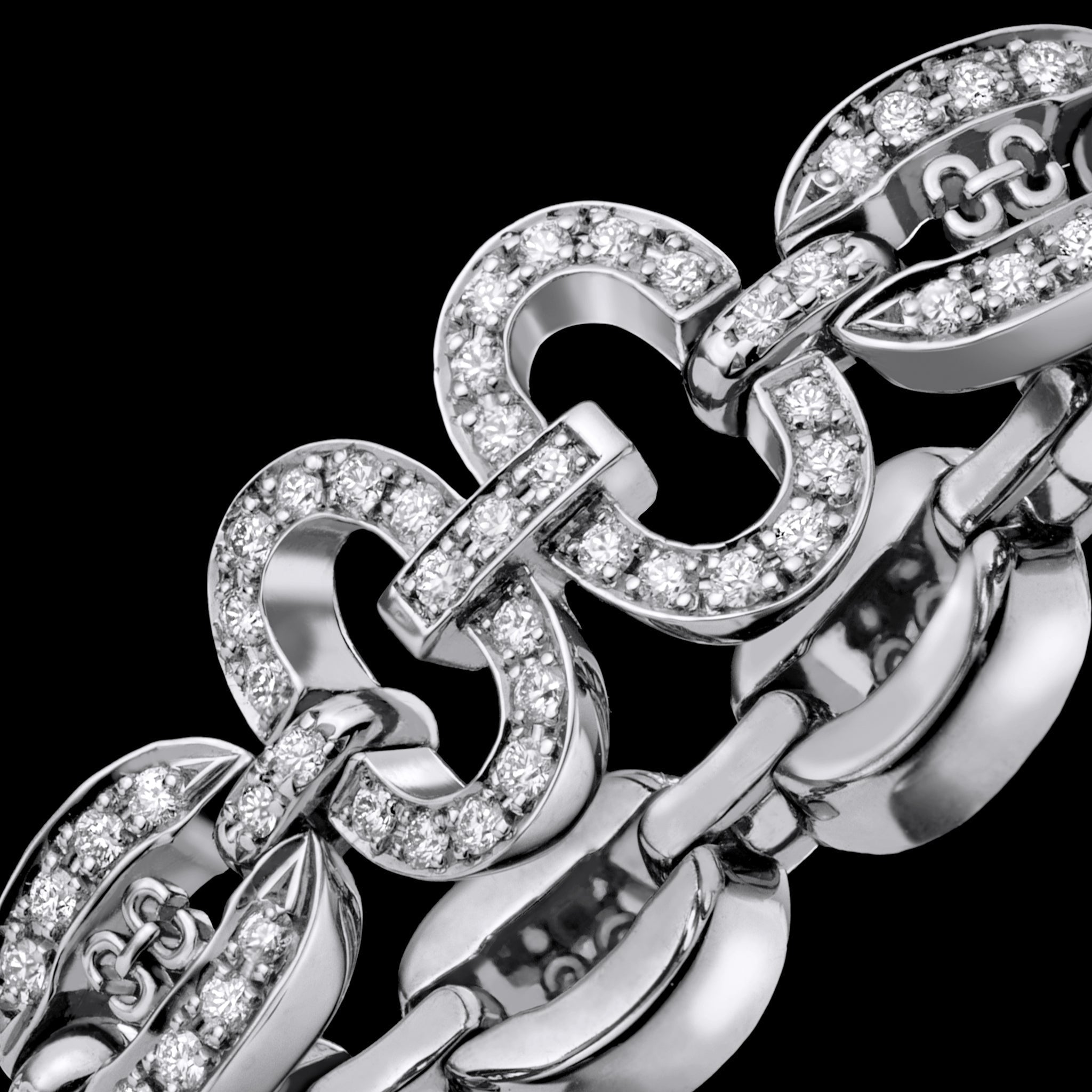 Links Iconic Chain Ring (white gold with diamonds)