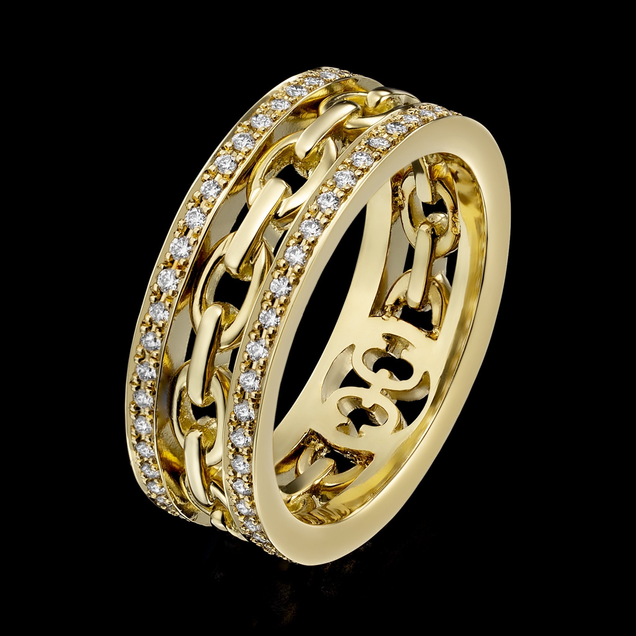 Links Eternal Ring (yellow gold with diamonds)