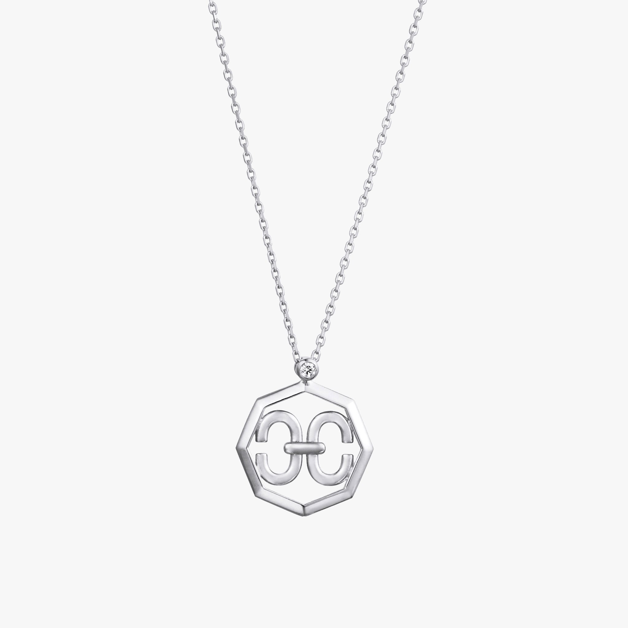 Harmony Iconic Octagon Necklace (white gold)