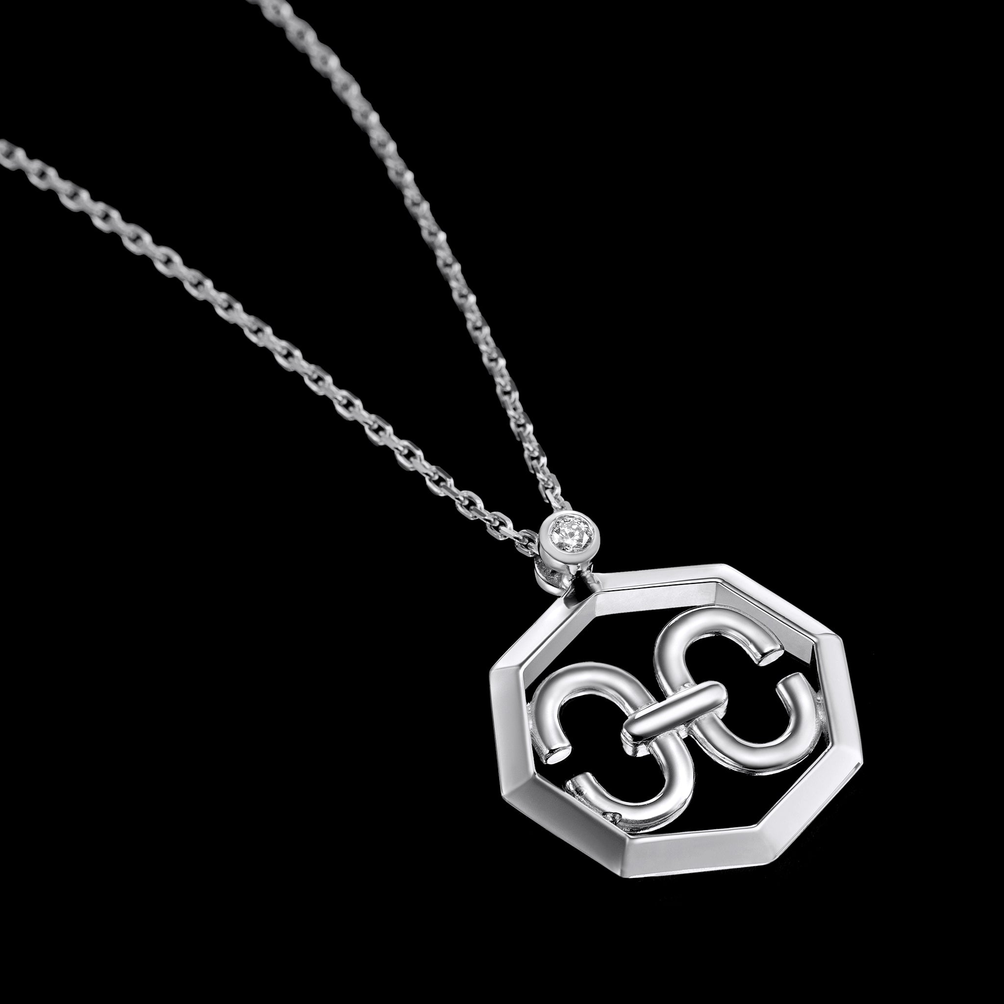 Harmony Iconic Octagon Necklace (white gold)