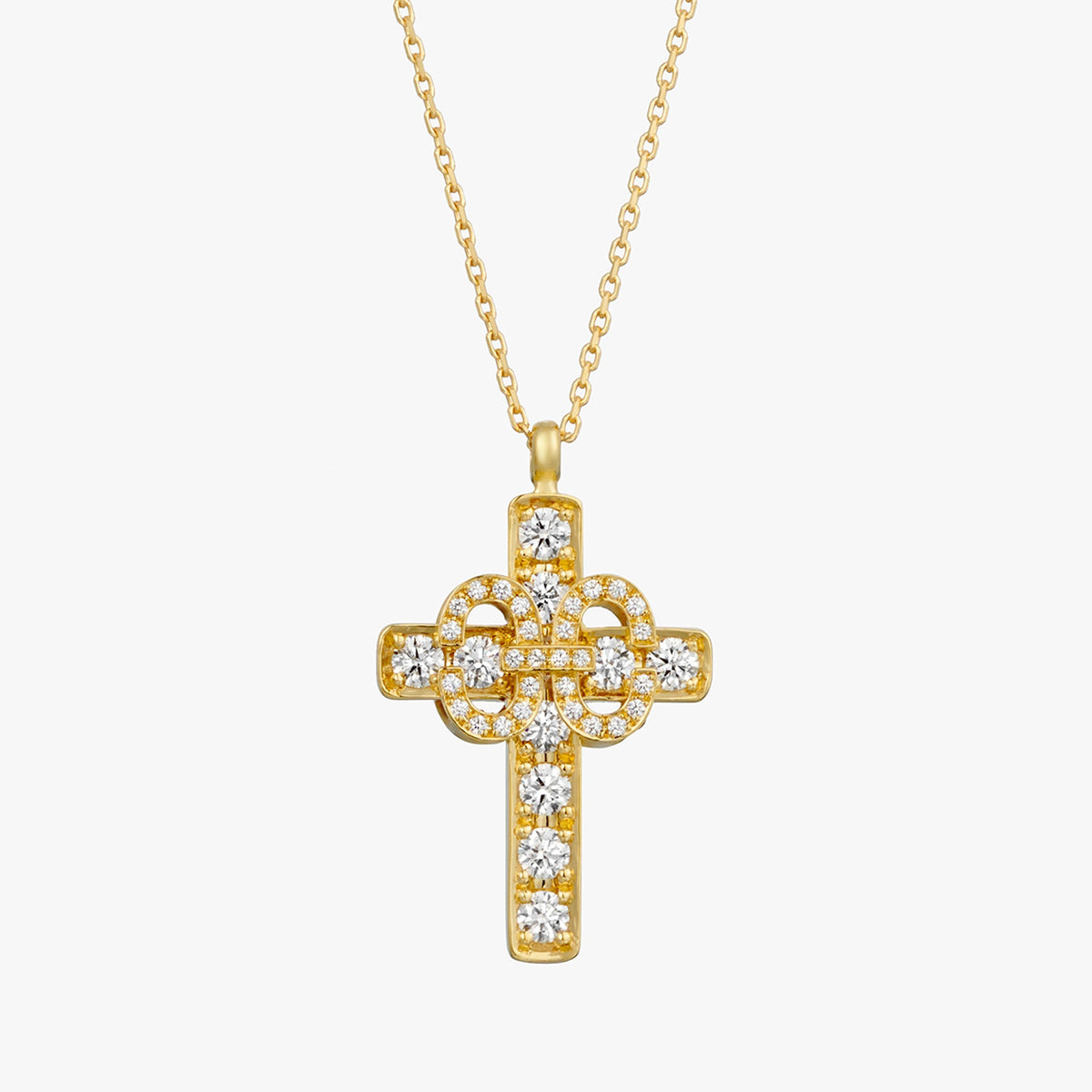 Harmony Iconic Cross Necklace (yellow gold with diamonds)