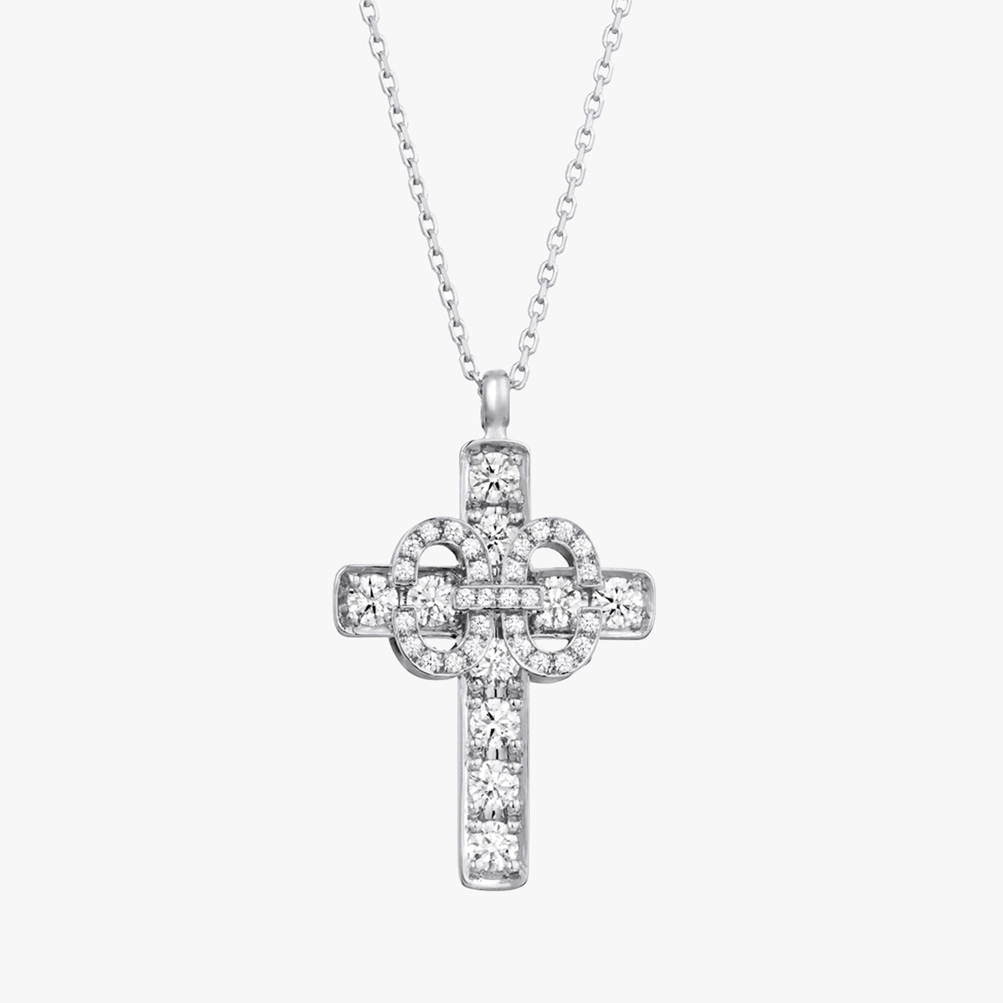 Harmony Iconic Cross Necklace (white gold with diamonds)