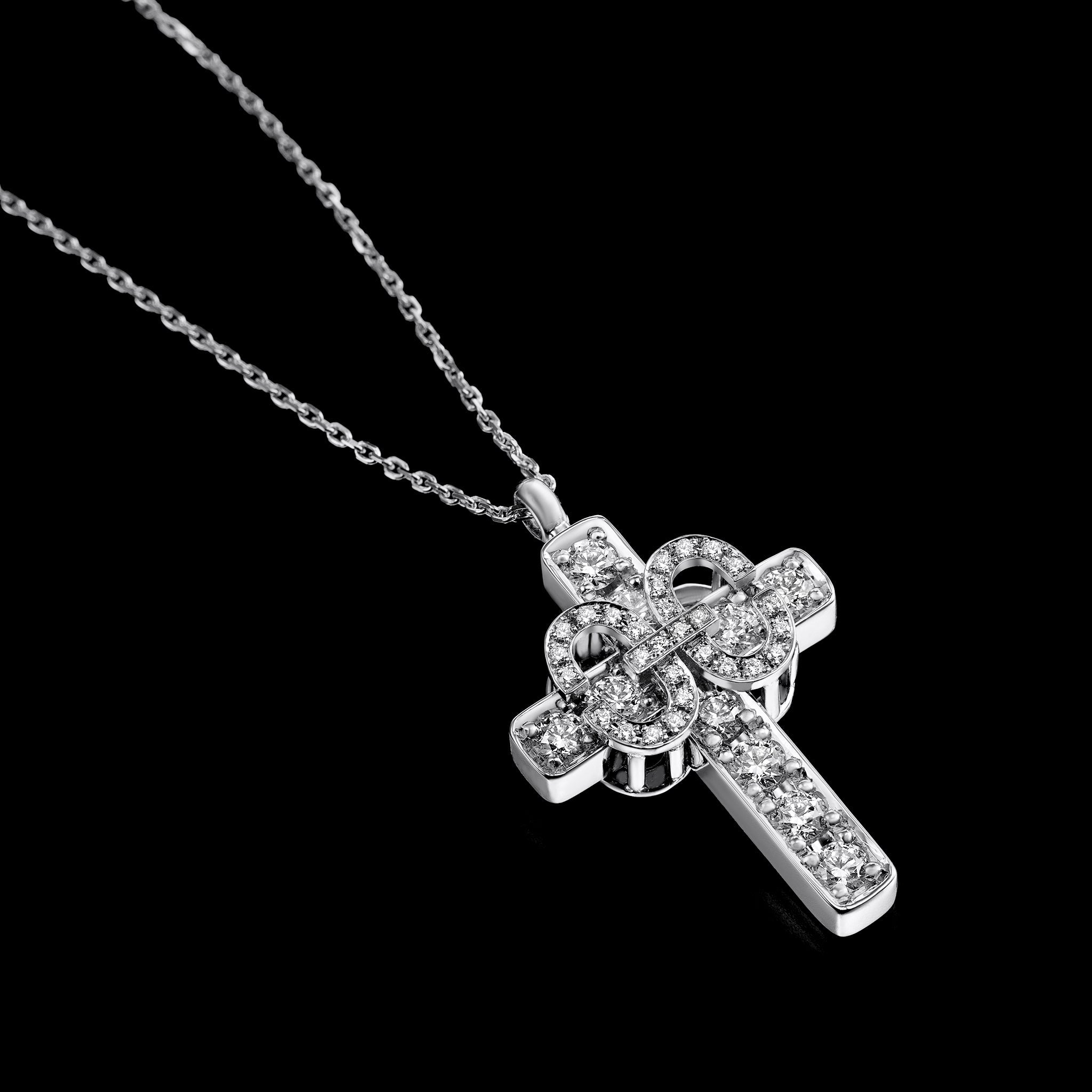 Harmony Iconic Cross Necklace (white gold with diamonds)