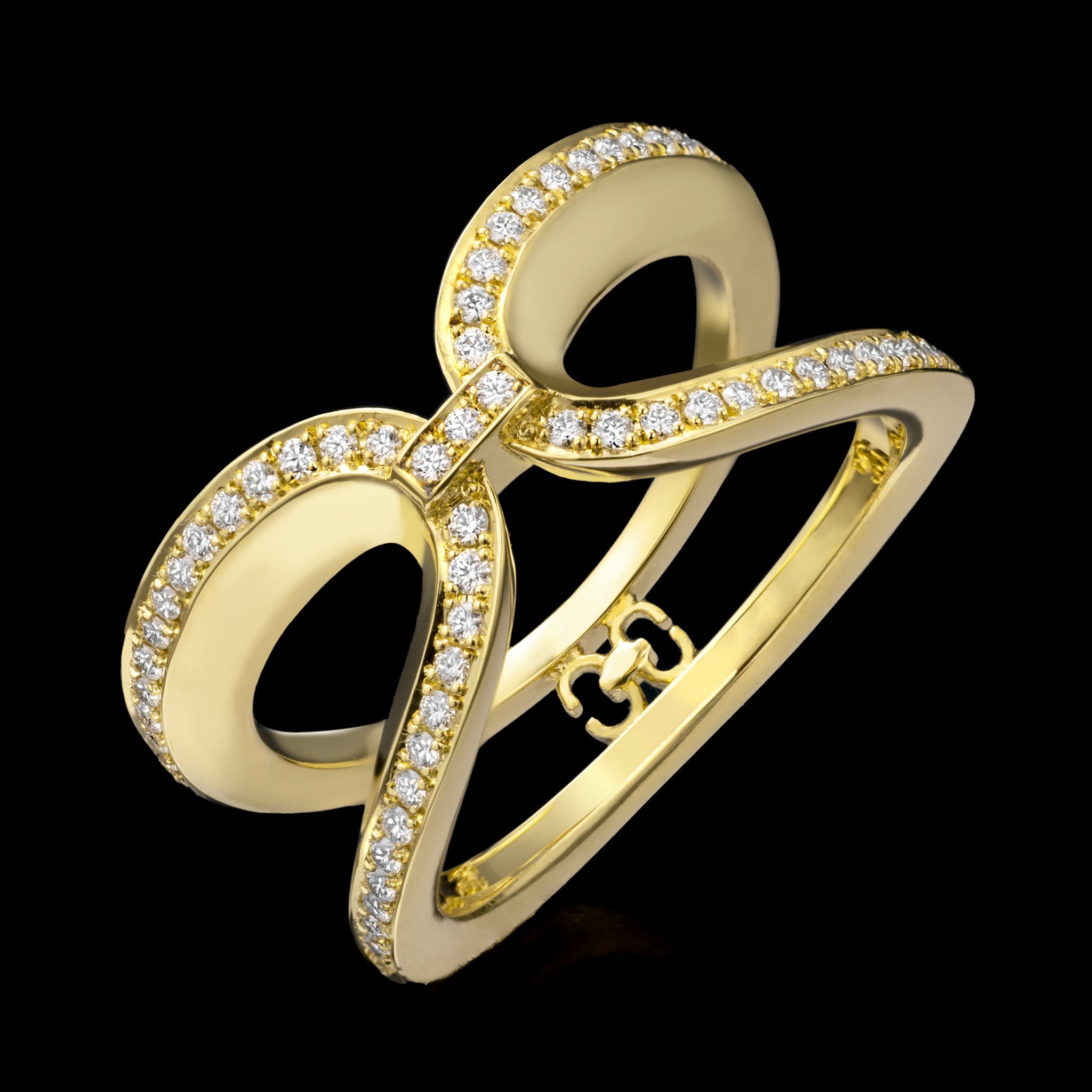 Harmony Infinity Ring (yellow gold with diamonds)