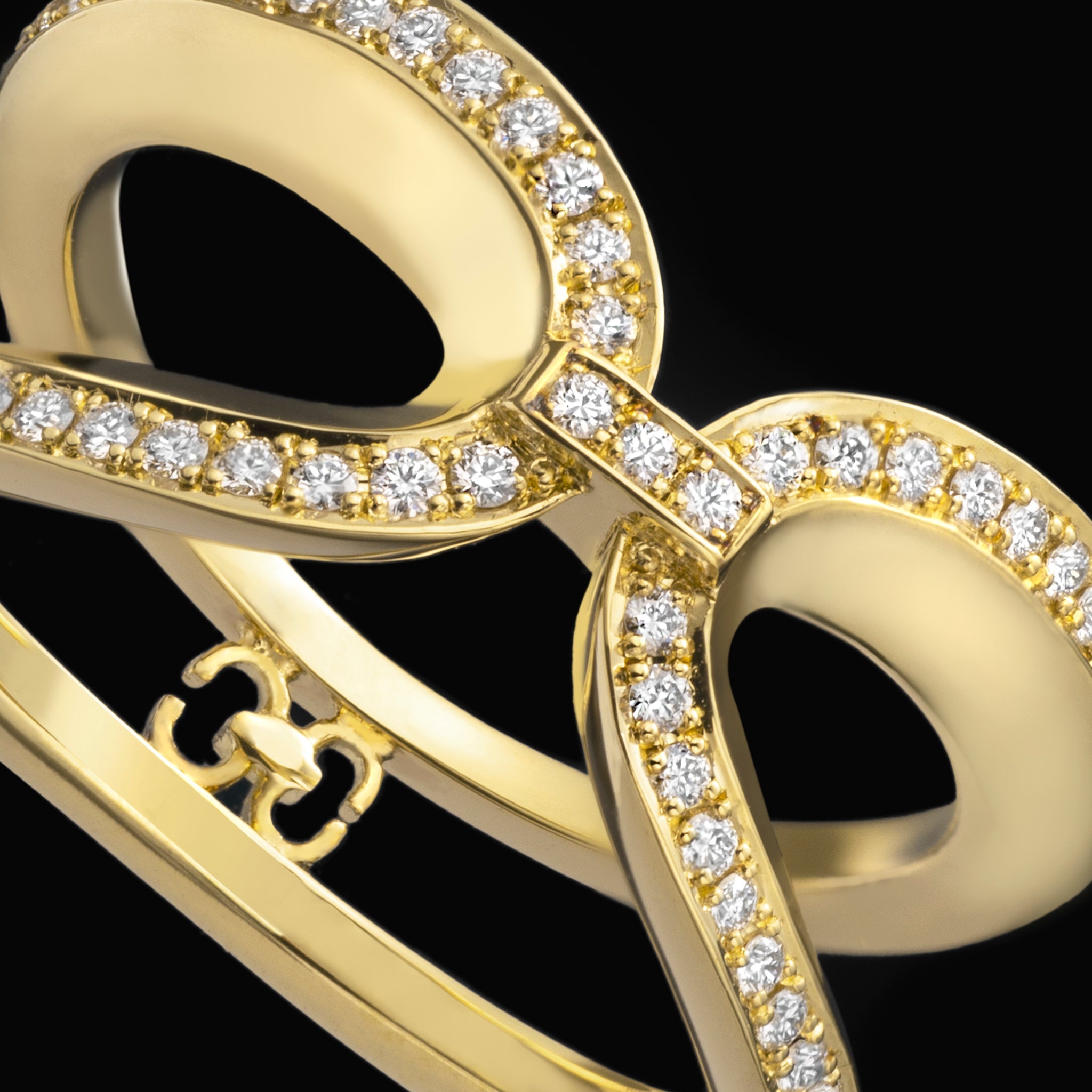 Harmony Infinity Ring (yellow gold with diamonds)